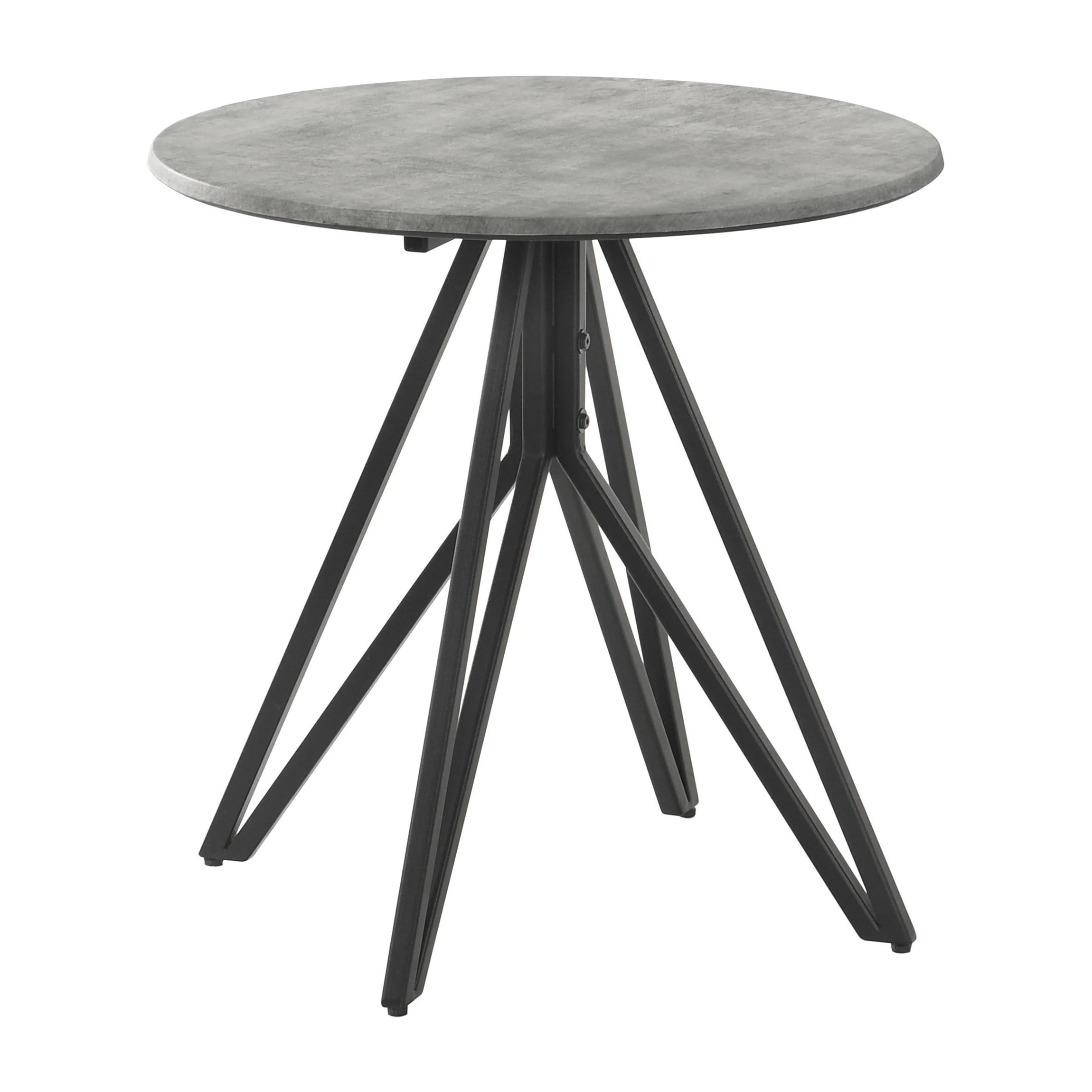 Coaster Furniture Hadi 736177 Round SmartTop Side End Table - Cement and Gunmetal - Image 1