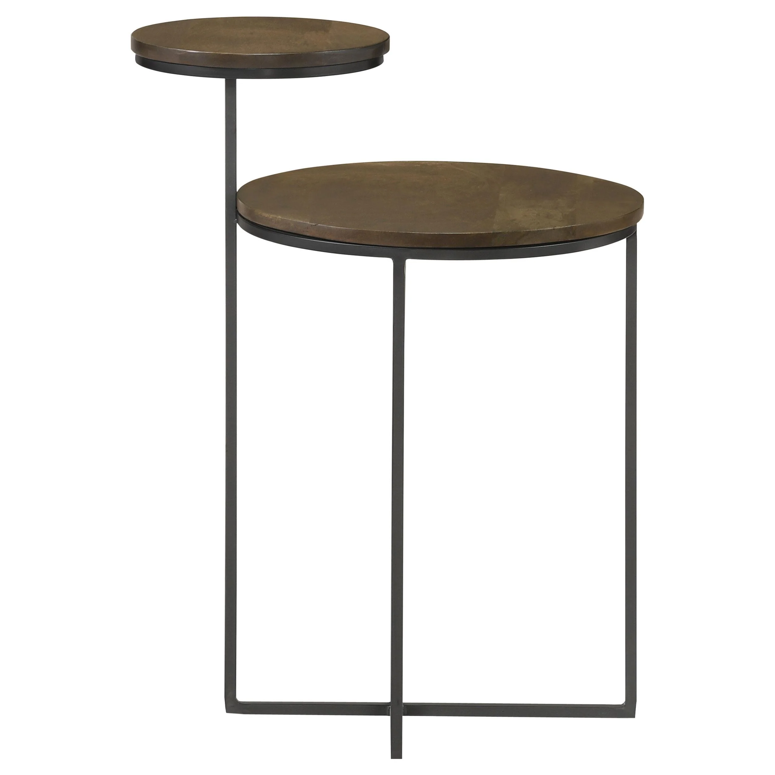 Coaster Furniture Yael 935980 Round Mango Wood Accent Side Table - Natural and Gunmetal - Image 3