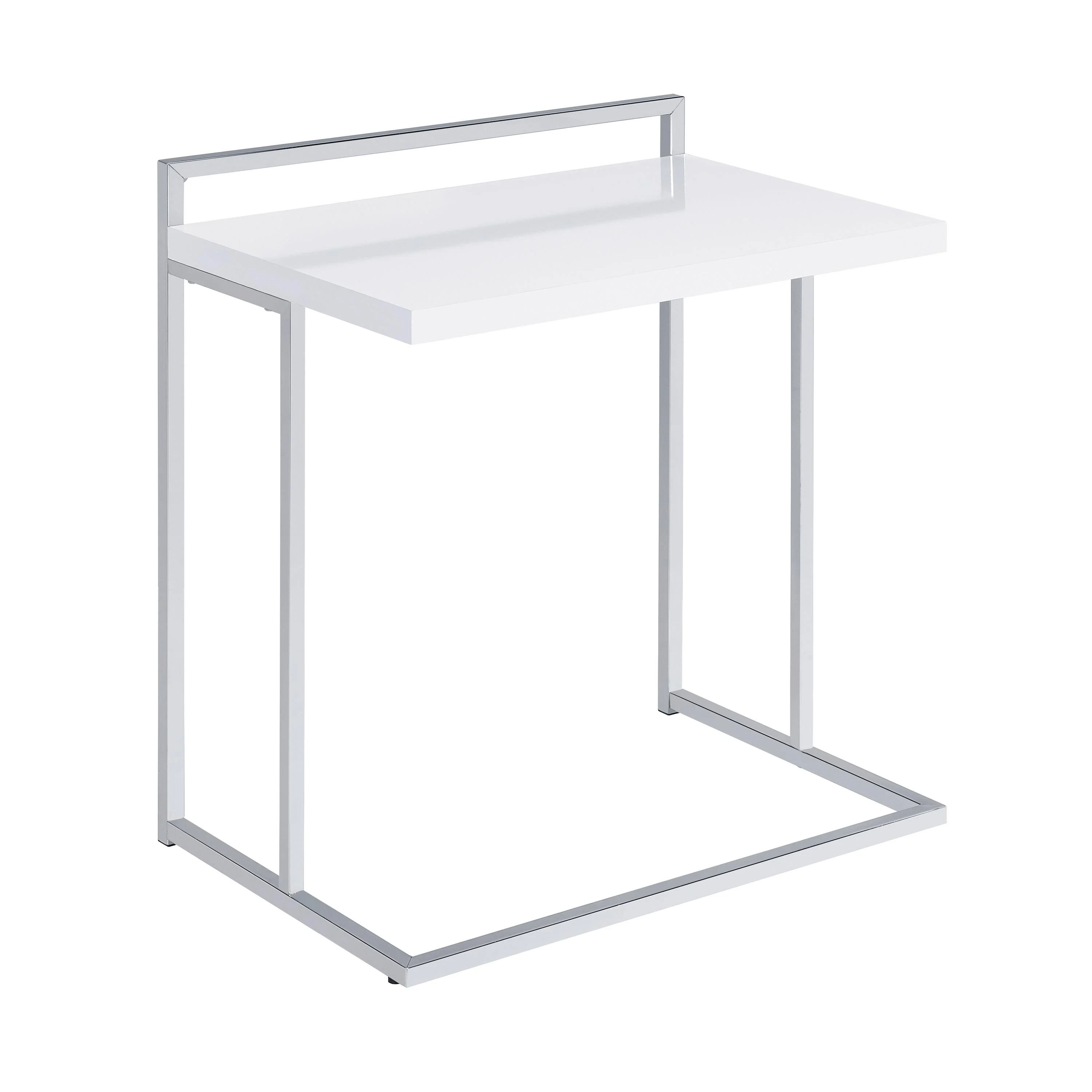 Coaster Furniture Dani 936118 Rectangular C-Shaped Sofa Side Table - White High Gloss - Image 1