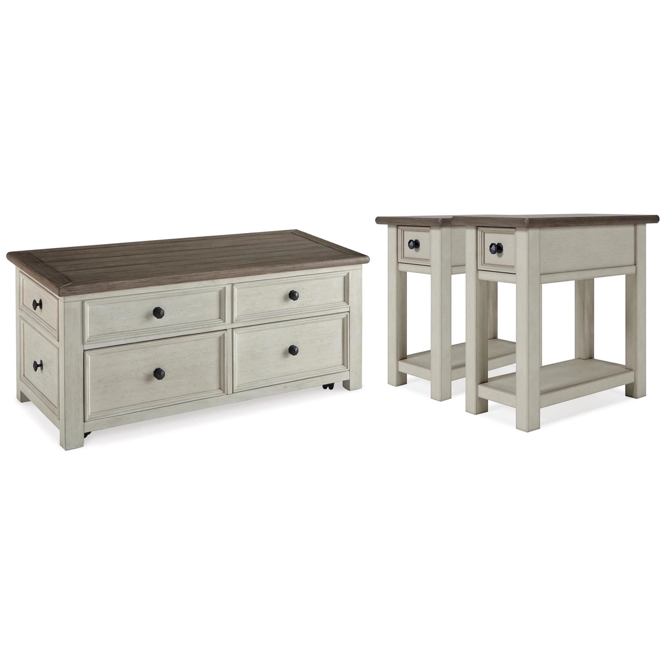 Signature Design by Ashley Bolanburg T637T6 Coffee Table and 2 End Tables - Image 1