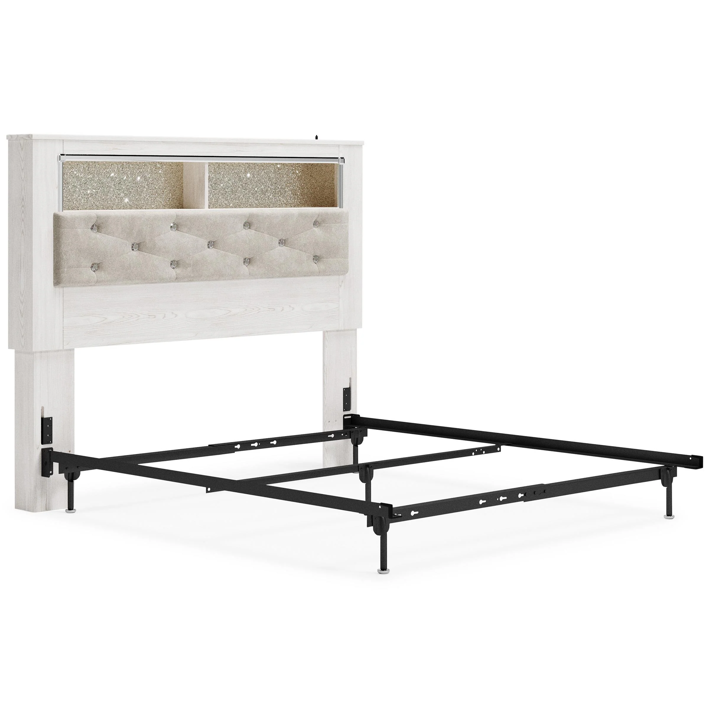 Signature Design by Ashley Altyra B2640-65 Queen Upholstered Panel Bookcase Headboard - Image 1