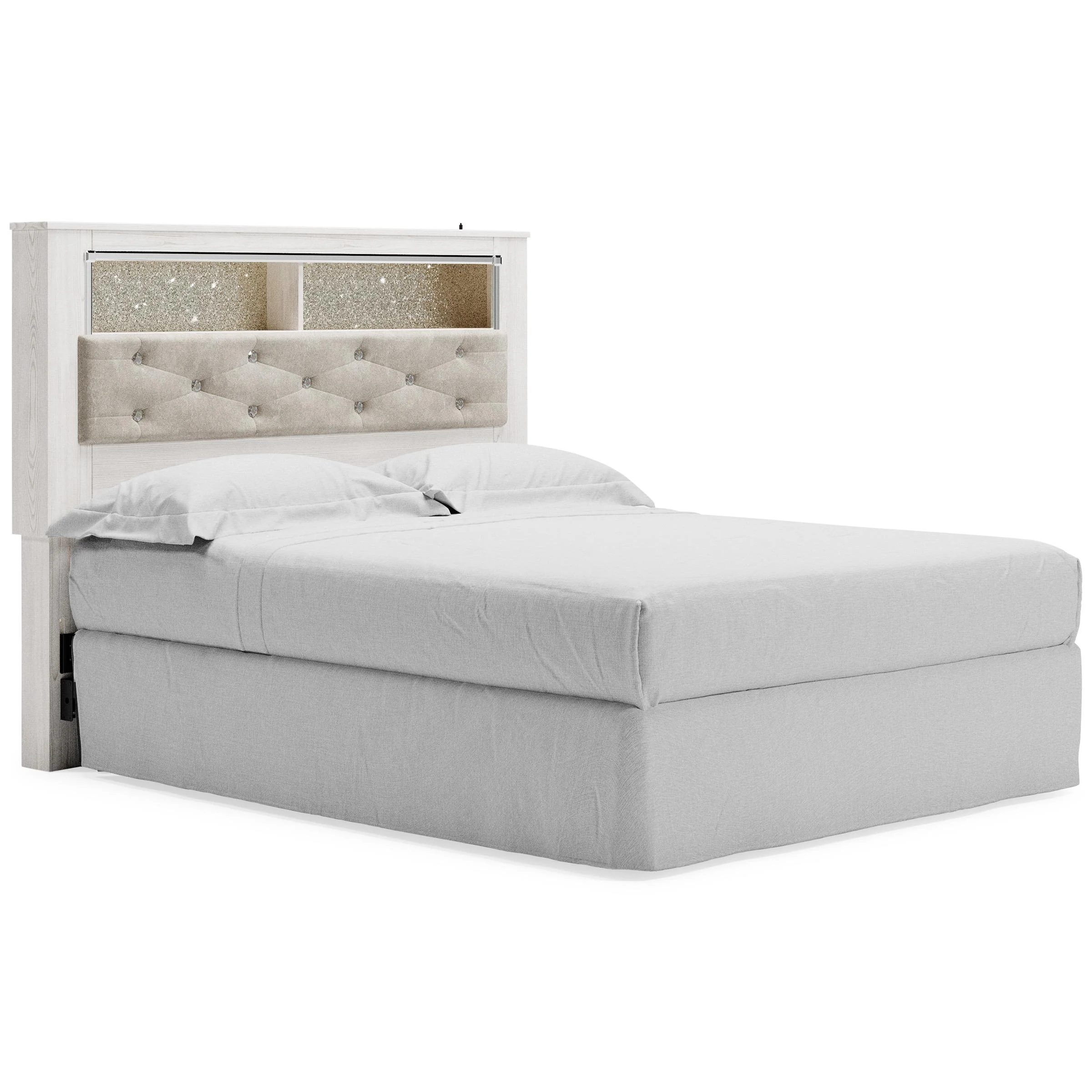 Signature Design by Ashley Altyra B2640-65 Queen Upholstered Panel Bookcase Headboard - Image 2