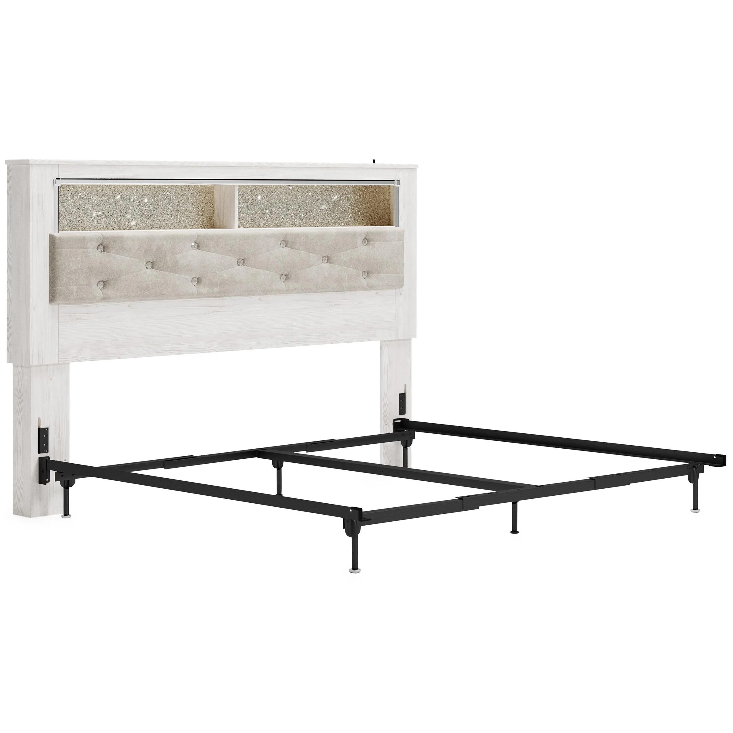Signature Design by Ashley Altyra B2640-69 King Upholstered Panel Bookcase Headboard - Image 1