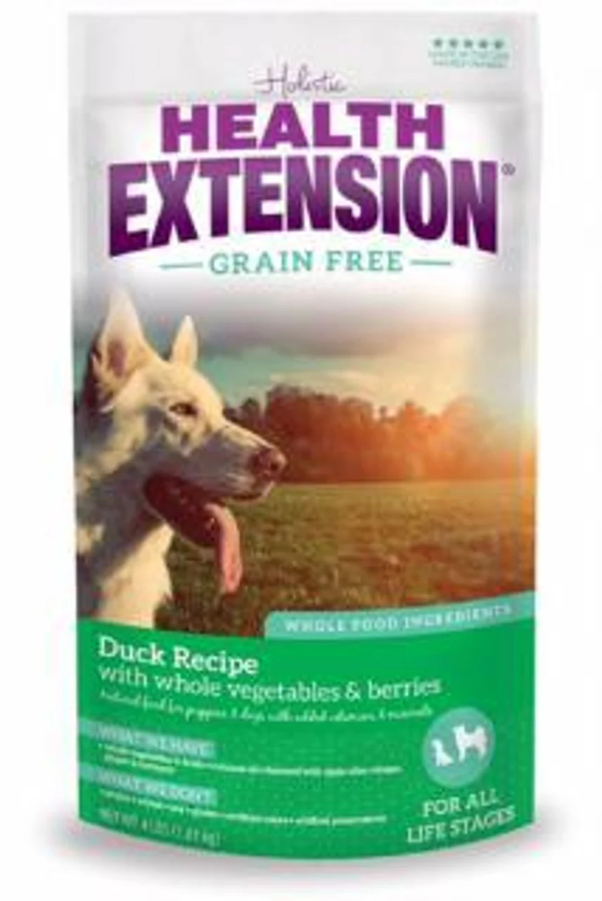 Health Extension Grain Free Duck Recipe Dry Dog Food, 4-pounds - Image 1