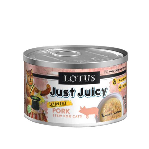Lotus Wet Cat Food Just Juicy Pork Stew 2.5oz - Image 1
