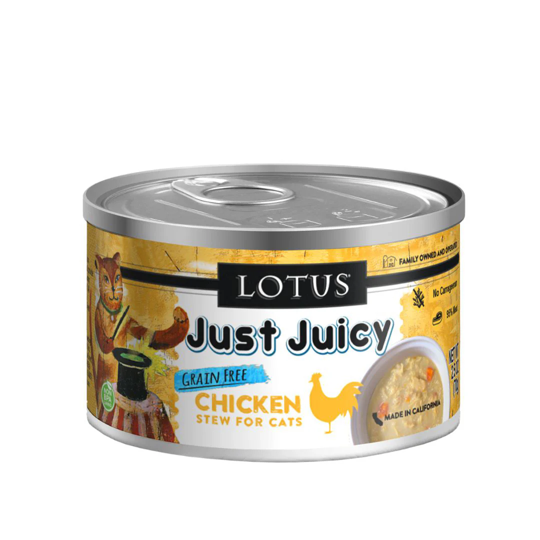 Lotus Wet Cat Food Just Juicy Chicken Stew 2.5oz - Image 1