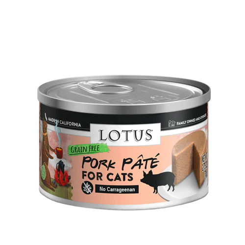 Lotus Wet Cat Food Pate Grain Free Pork 2.75oz - Image 1