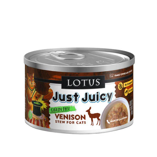 Lotus Wet Cat Food Juicy Stew Venison 2.5oz - Image 1