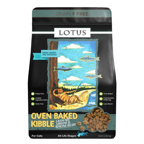 Lotus Dry Cat Food Grain Free All Life Stages Sardine and Herring 2.2lb - Image 1