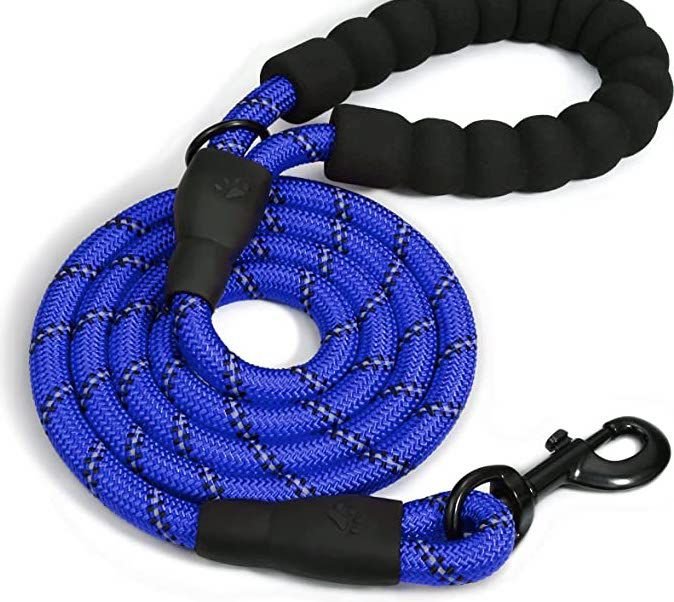 Doggy Tales Braided Dog Leash, 5-ft Navy Blue - Image 1