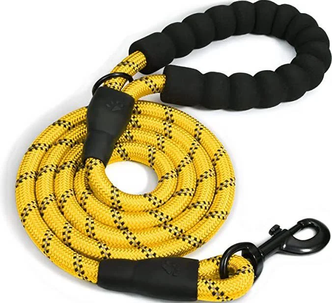 Doggy Tales Braided Dog Leash Yellow 5ft - Image 1