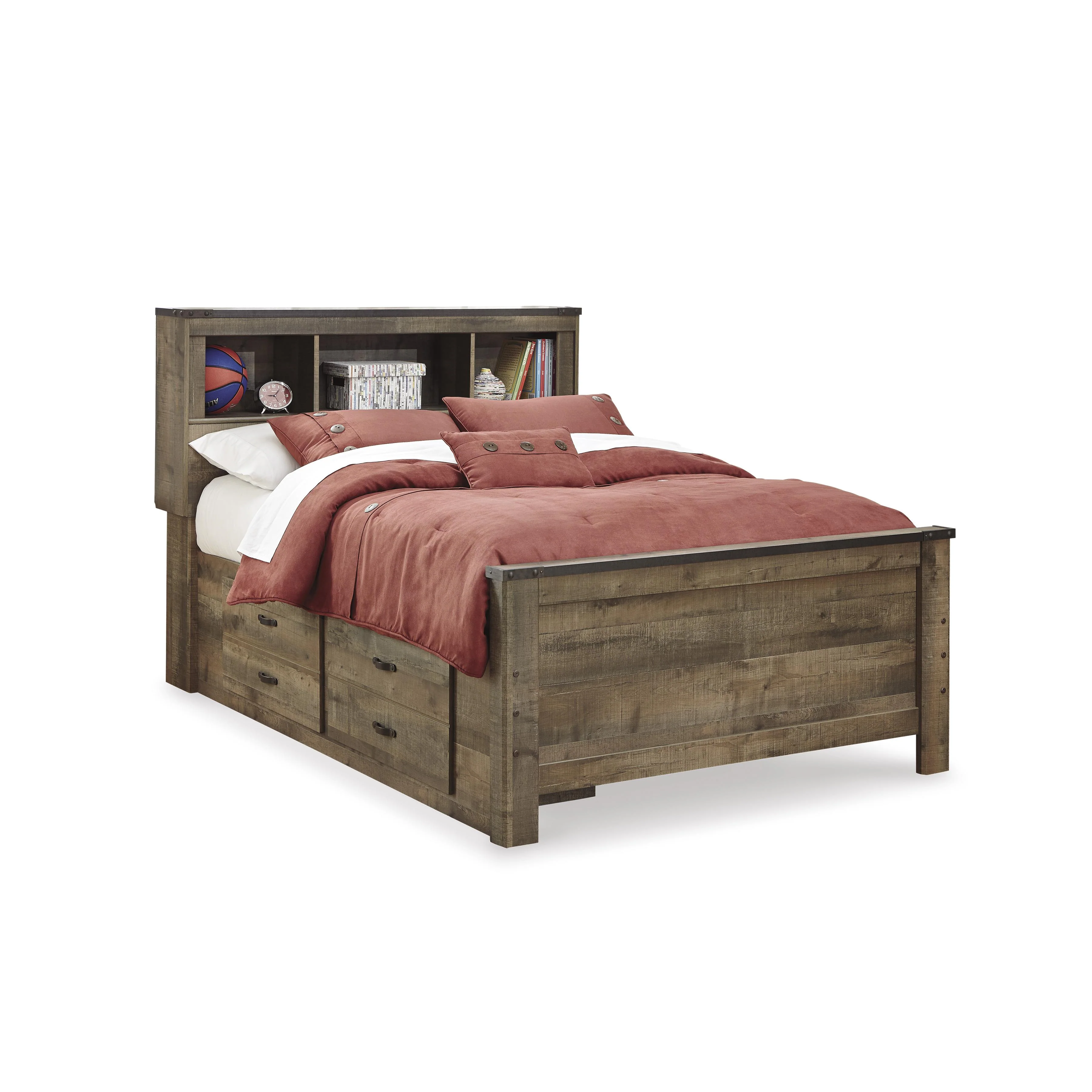 Signature Design by Ashley Trinell B446B79 Full Bookcase Bed with 2 Sided Storage - Image 1