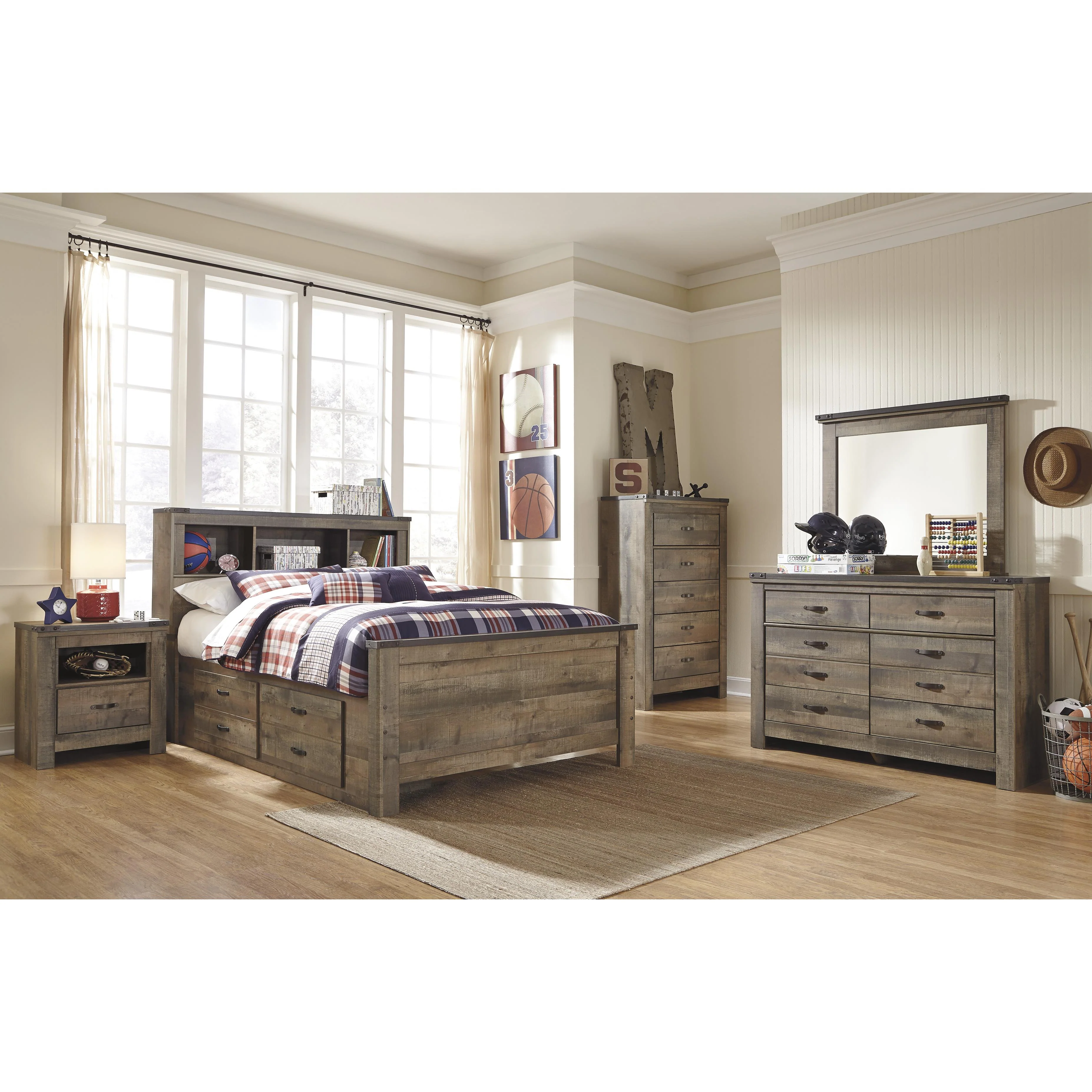 Signature Design by Ashley Trinell B446B79 Full Bookcase Bed with 2 Sided Storage - Image 3