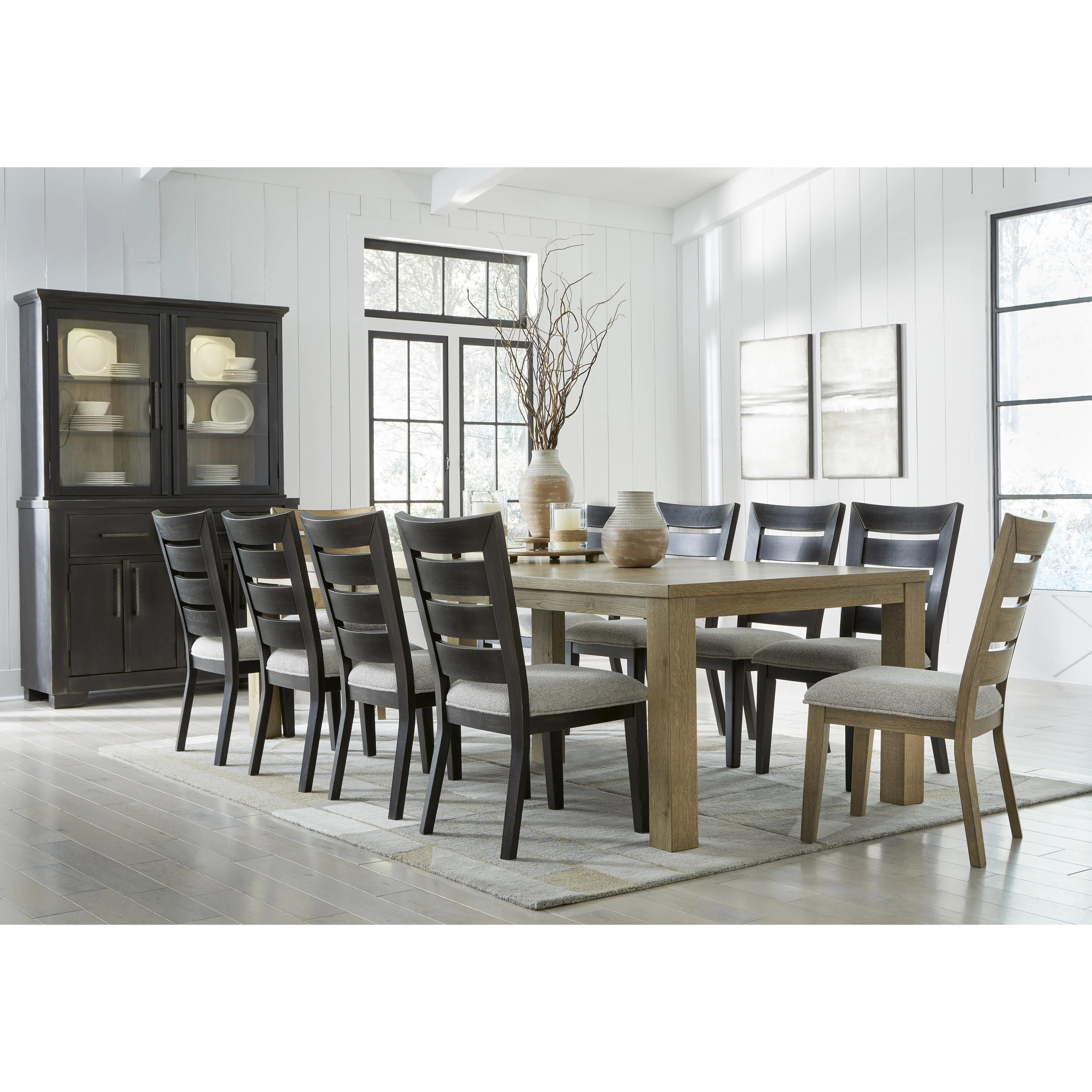 D841-35/03(4)/04(2) Signature Design by Ashley Galliden Dining Table w/4 chairs & 2 side chairs (disco) - Image 1