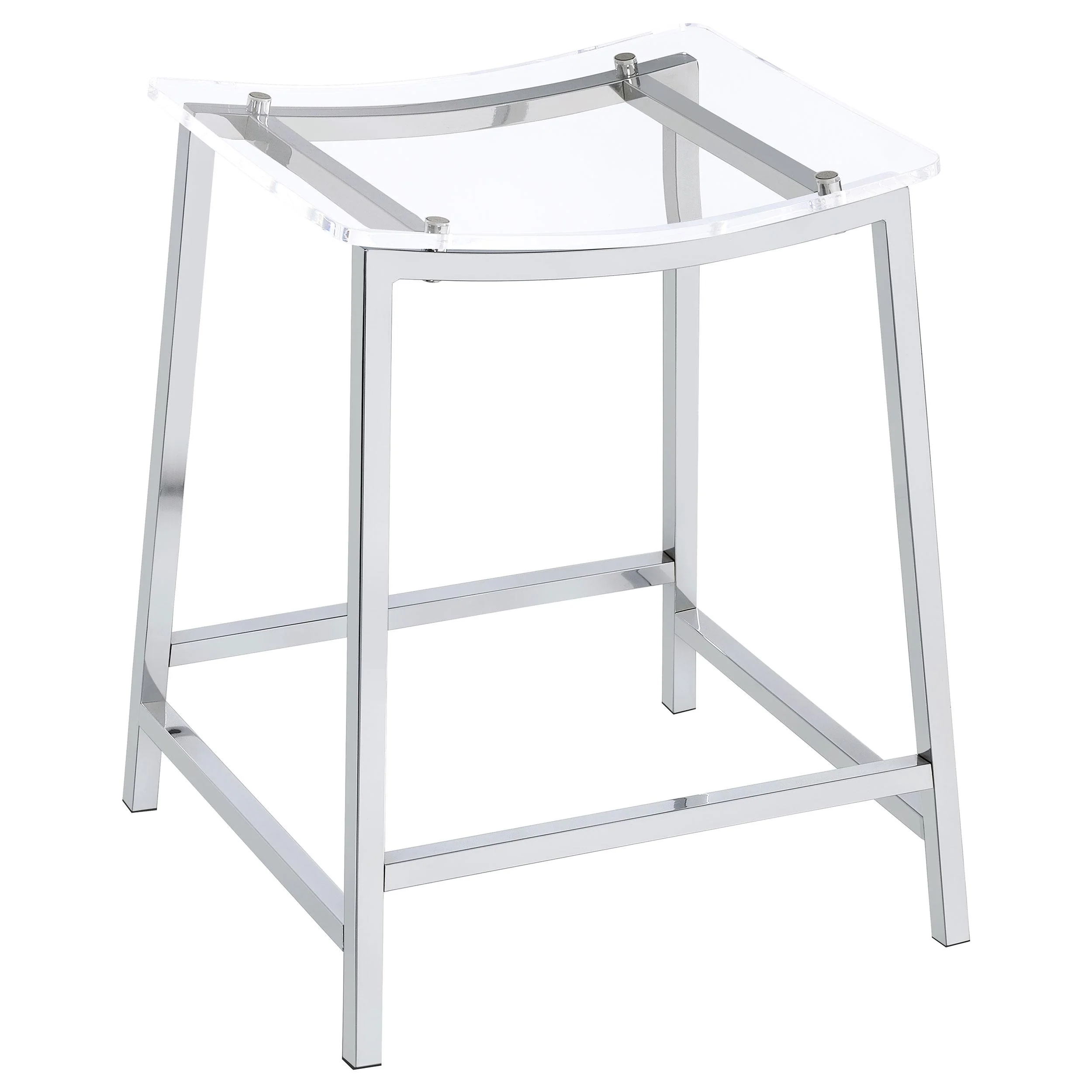 Coaster Furniture Jovani 182358 Acrylic Backless Counter Stool - Chrome - Image 1
