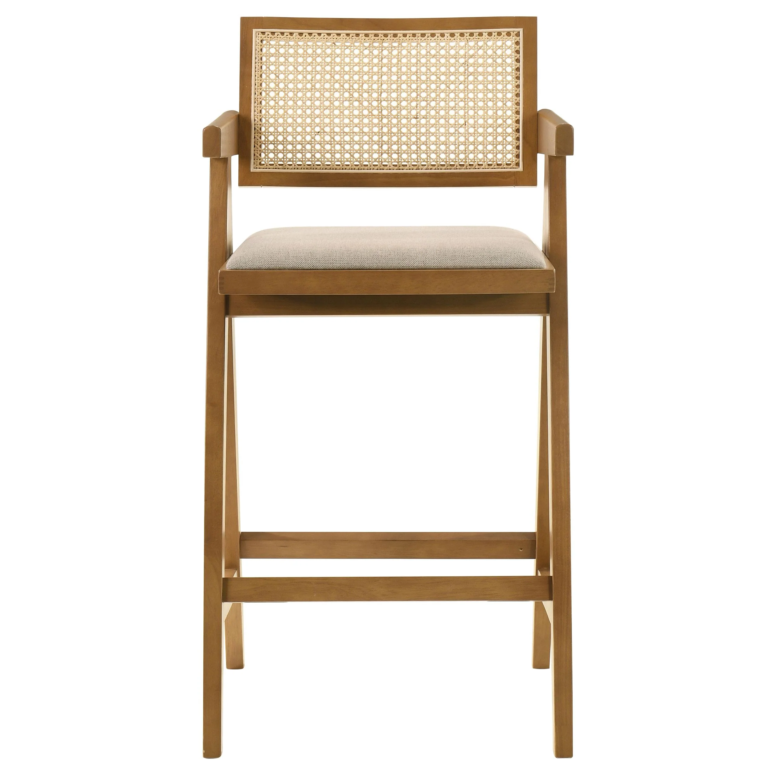 Coaster Furniture Kane 182677 Woven Rattan Wood Bar Chair - Light Walnut - Image 3