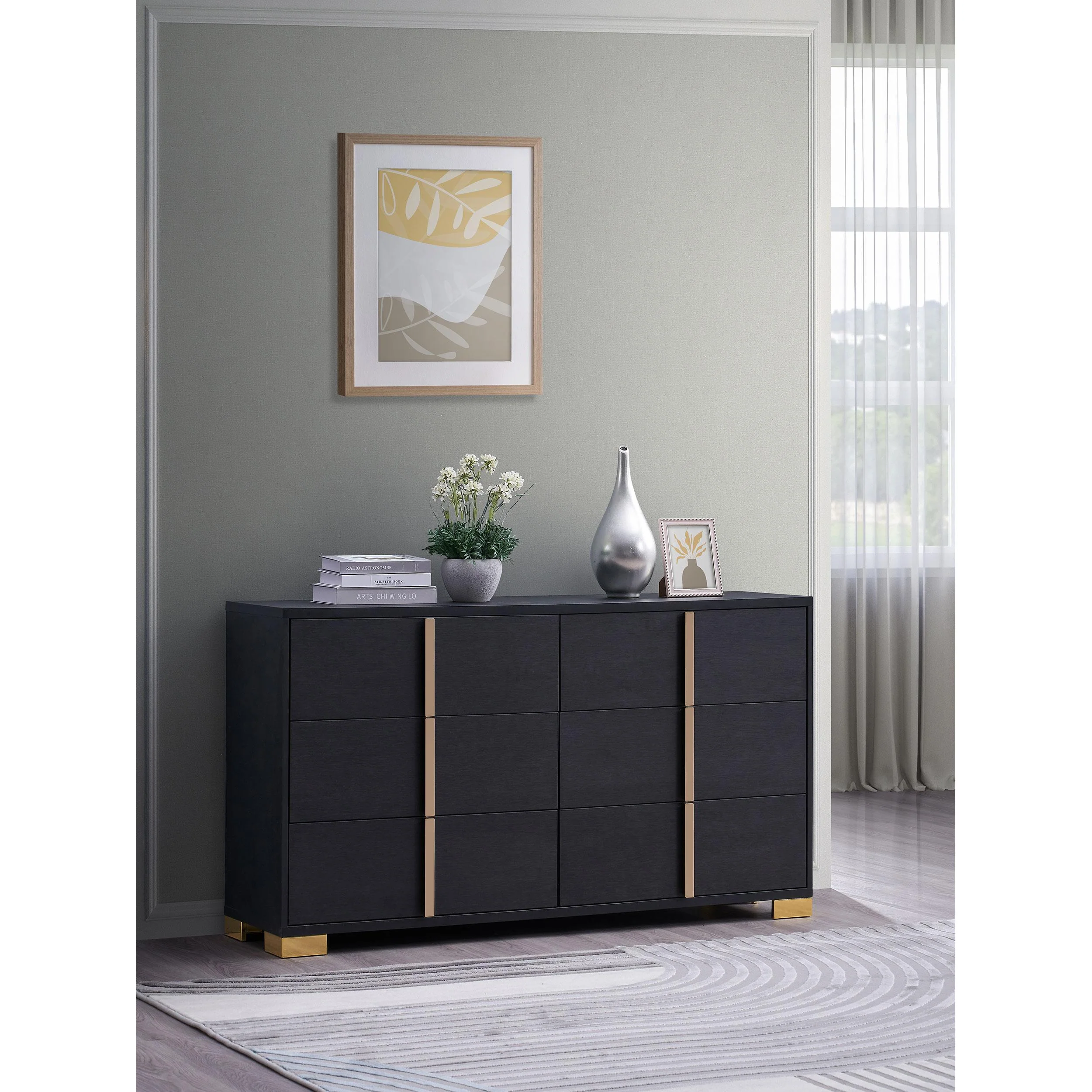 Coaster Furniture Marceline 222833 6-Drawer Dresser - Black - Image 2