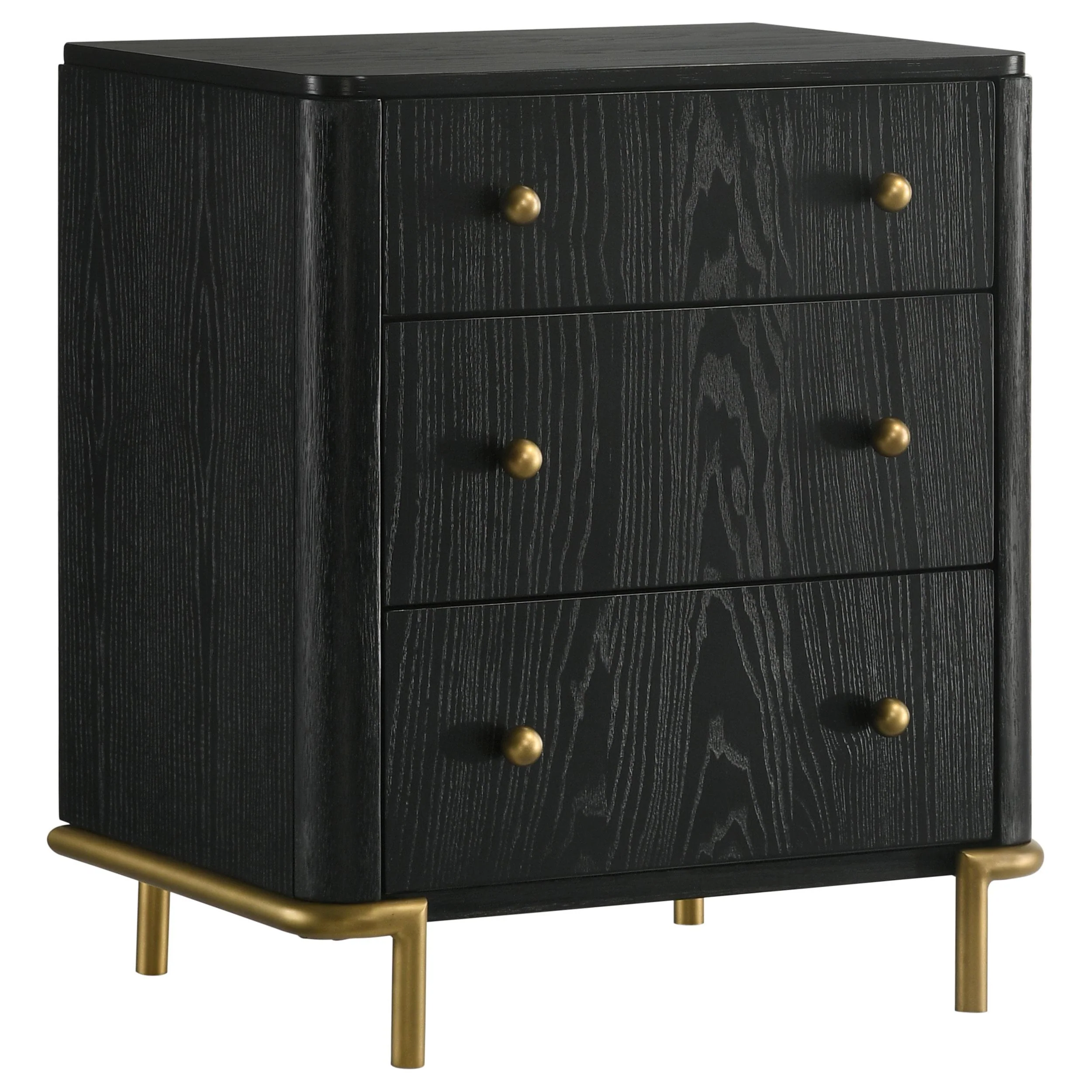 Coaster Furniture Arini 224332 3-Drawer Nightstand - Black - Image 1