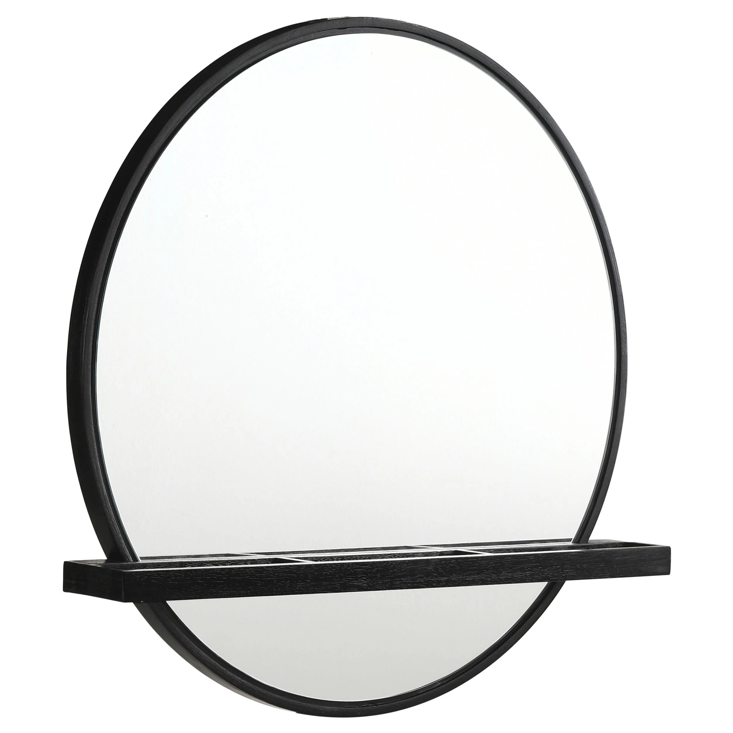 Coaster Furniture Arini 224338 Round Vanity Wall Mirror with Shelf – Black