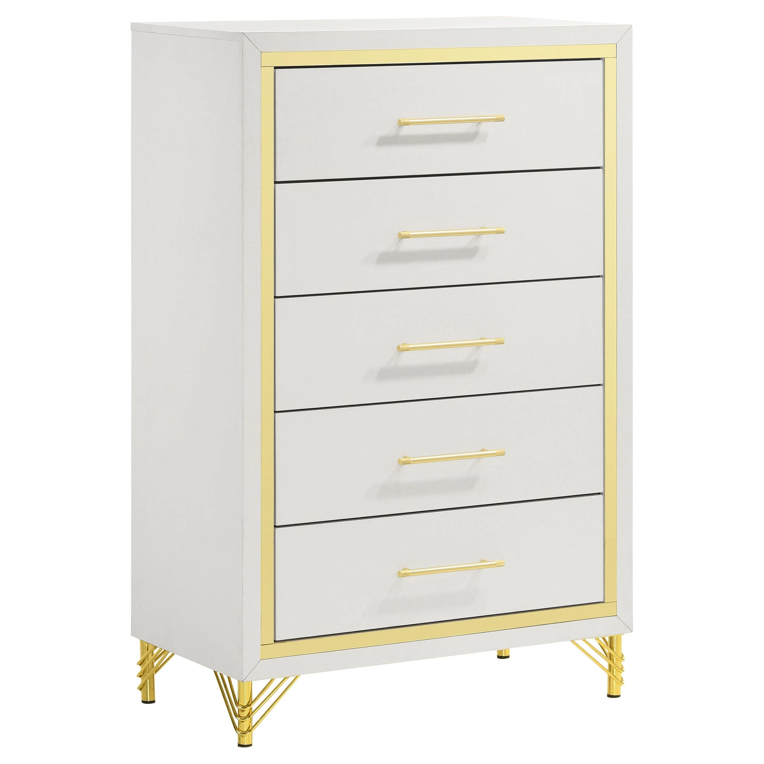 Coaster Furniture Lucia 224735 5-Drawer Bedroom Chest of Drawers – White