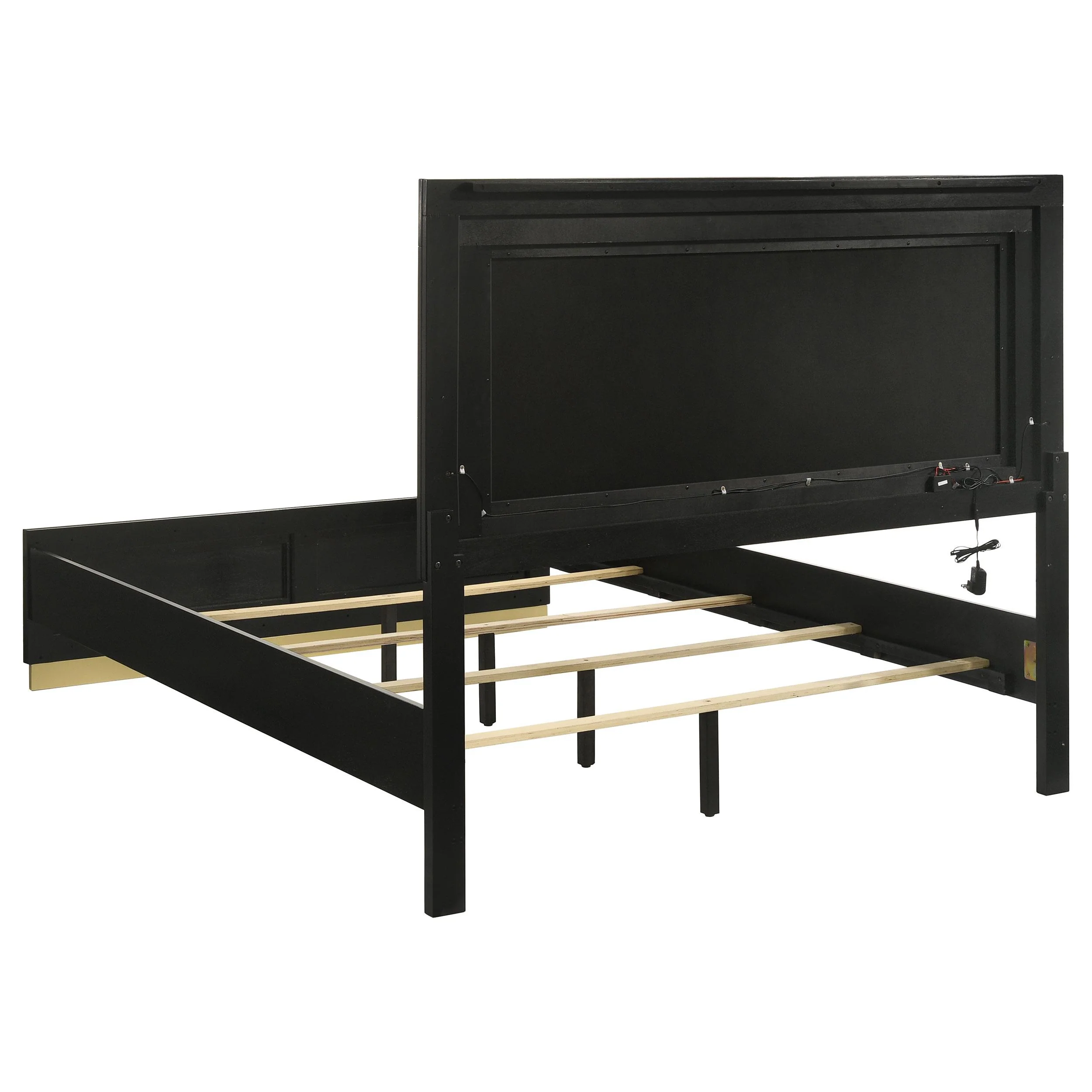 Coaster Furniture Caraway 224781Q Wood Queen LED Panel Bed - Black - Image 3