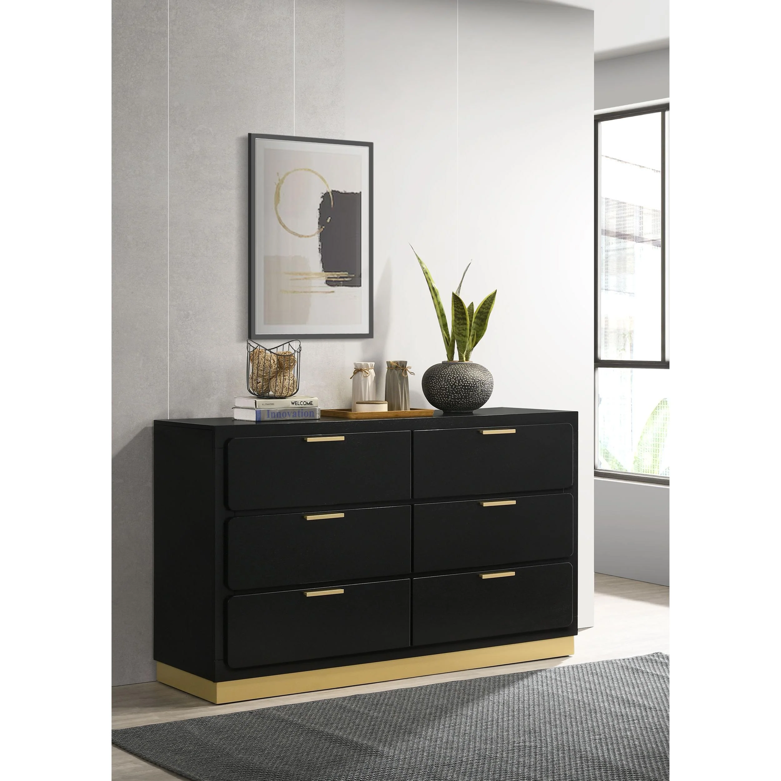 Coaster Furniture Caraway 224783 6-Drawer Dresser - Black - Image 2
