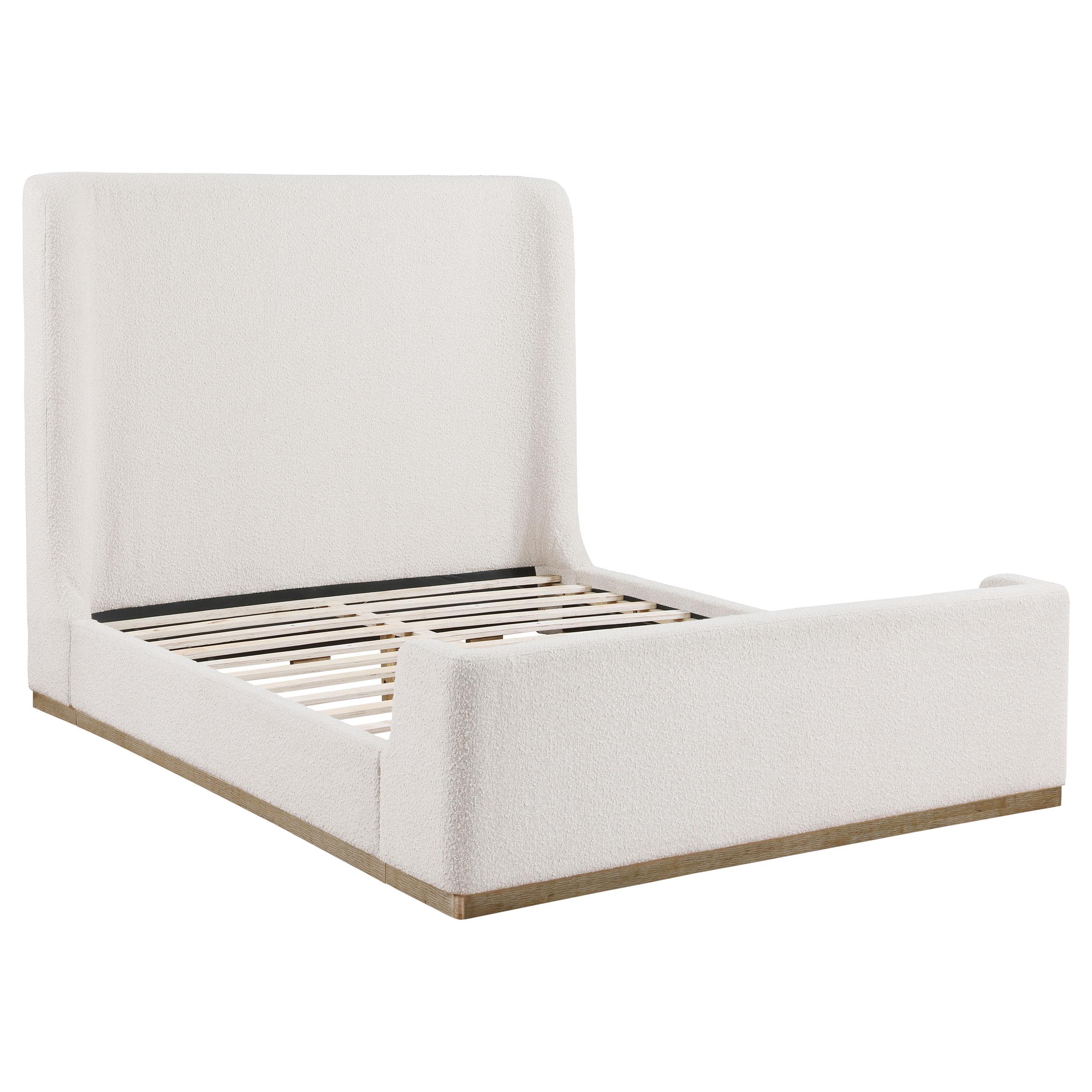 Coaster Furniture Nala 302046KE Upholstered Eastern King Sleigh Bed - Cream - Image 3