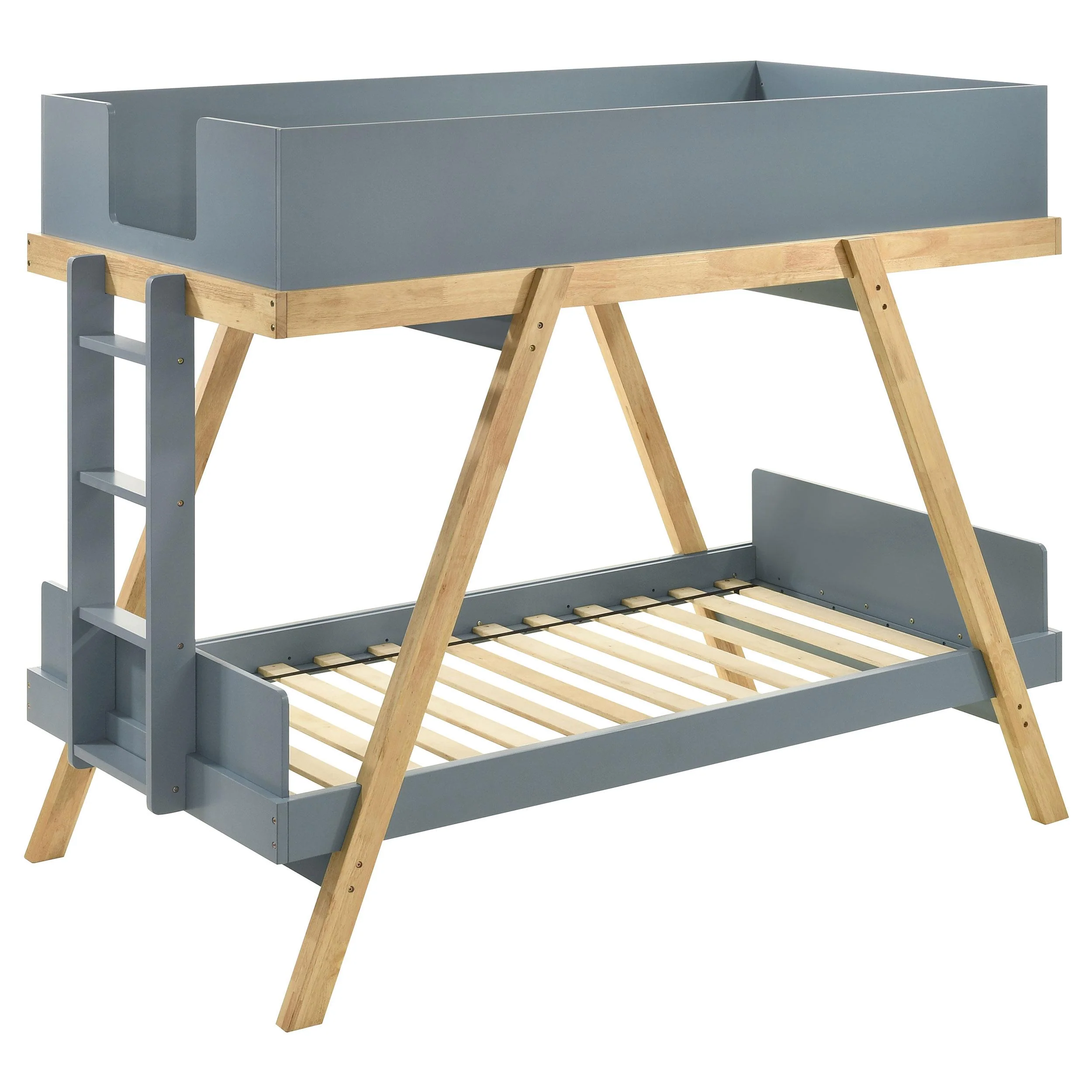 Coaster Furniture Frankie 460572T Wood Twin Over Twin Bunk Bed – Blue and Natural