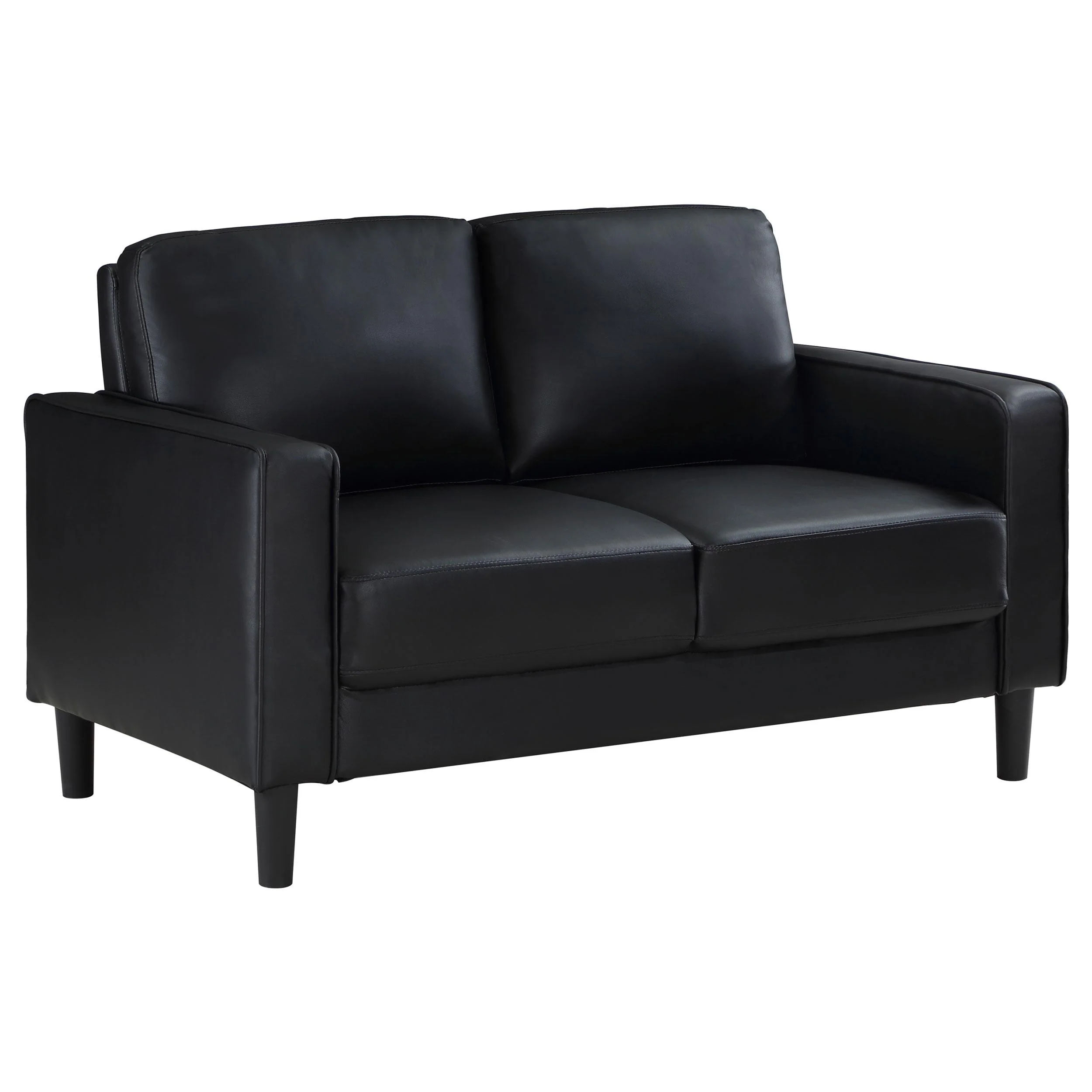 Coaster Furniture Ruth 508362 Upholstered Track Arm Loveseat - Black - Image 1