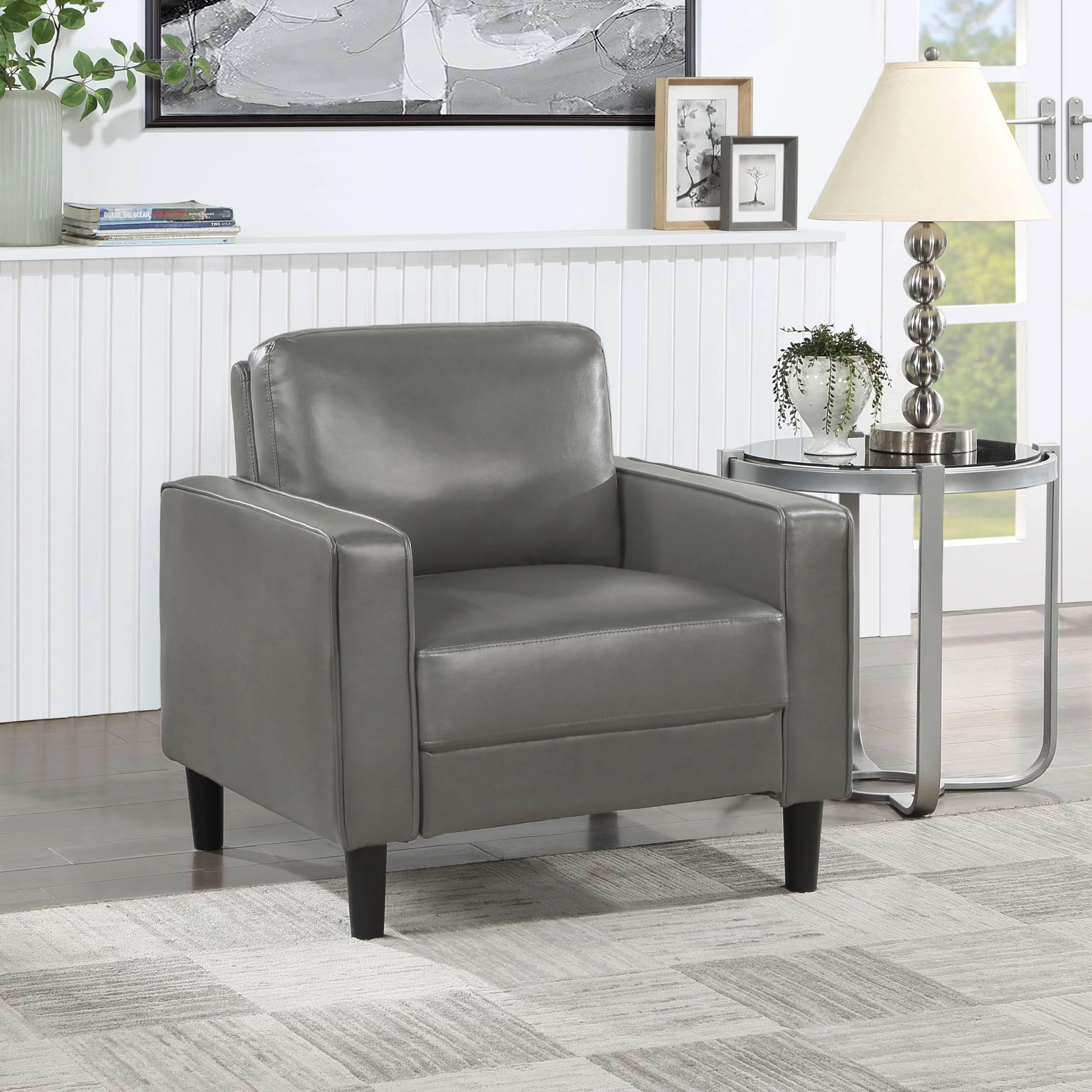 Coaster Furniture Ruth 508367 Upholstered Track Arm Accent Chair - Grey - Image 2