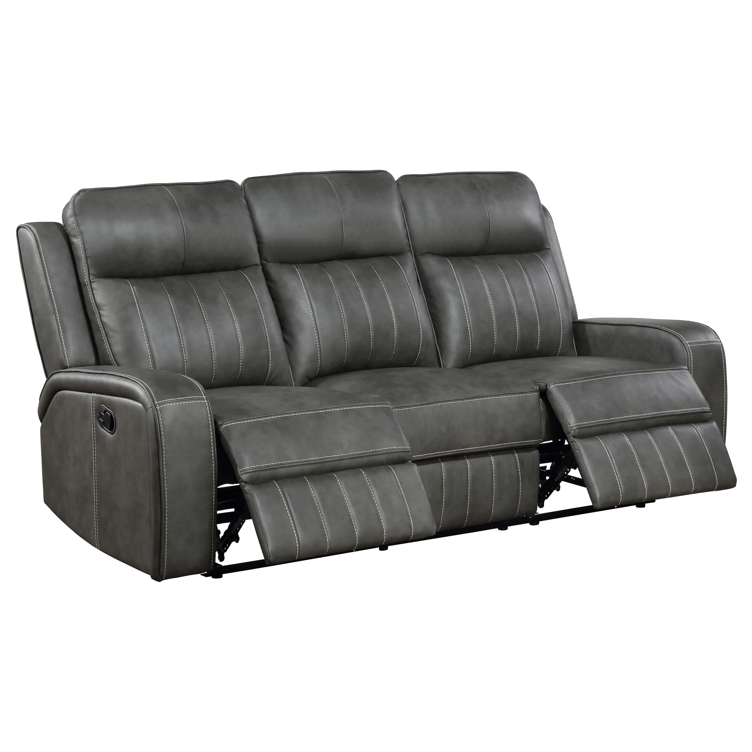 Coaster Furniture Raelynn 603191 Upholstered Track Arm Motion Sofa - Grey - Image 3
