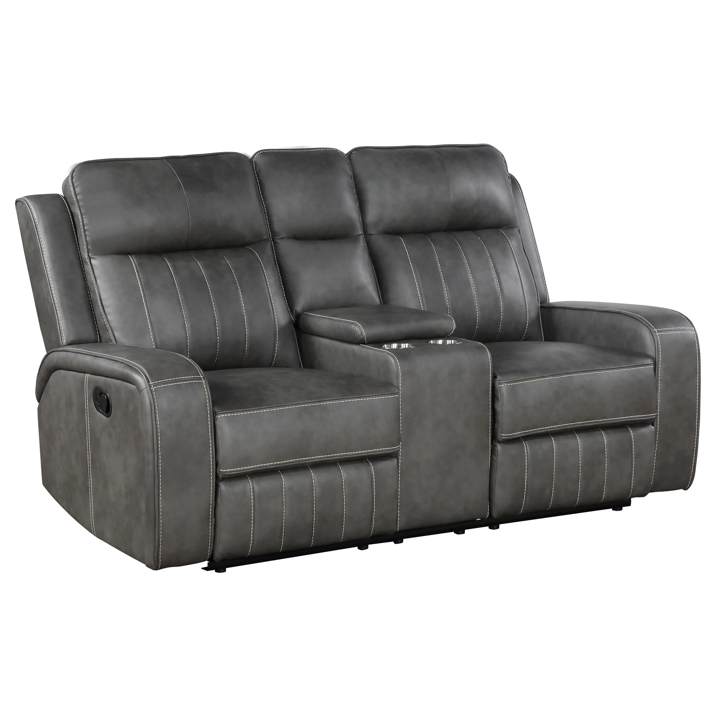 Coaster Furniture Raelynn 603192 Upholstered Track Arm Motion Loveseat – Grey
