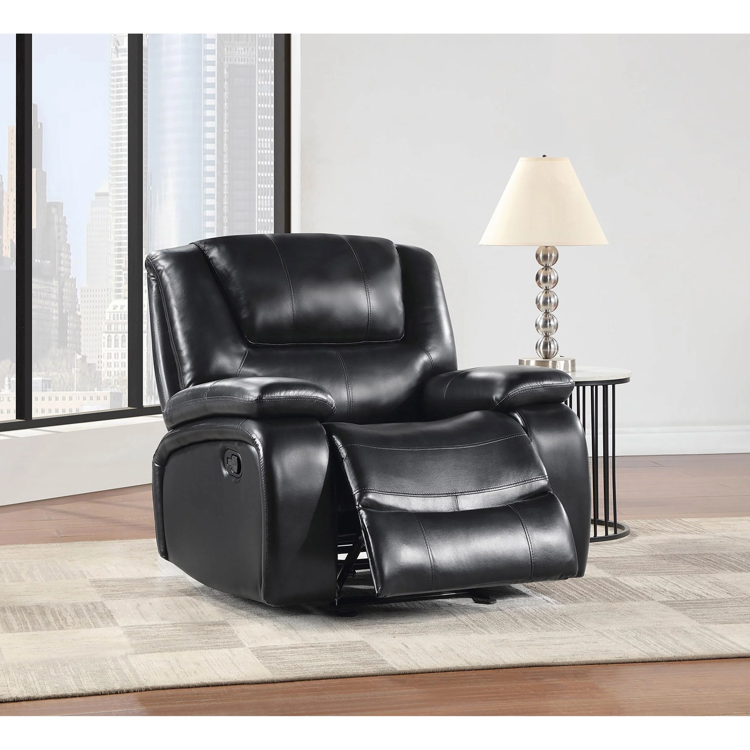 Coaster Furniture Camila 610246 Upholstered Glider Recliner Chair - Black - Image 3