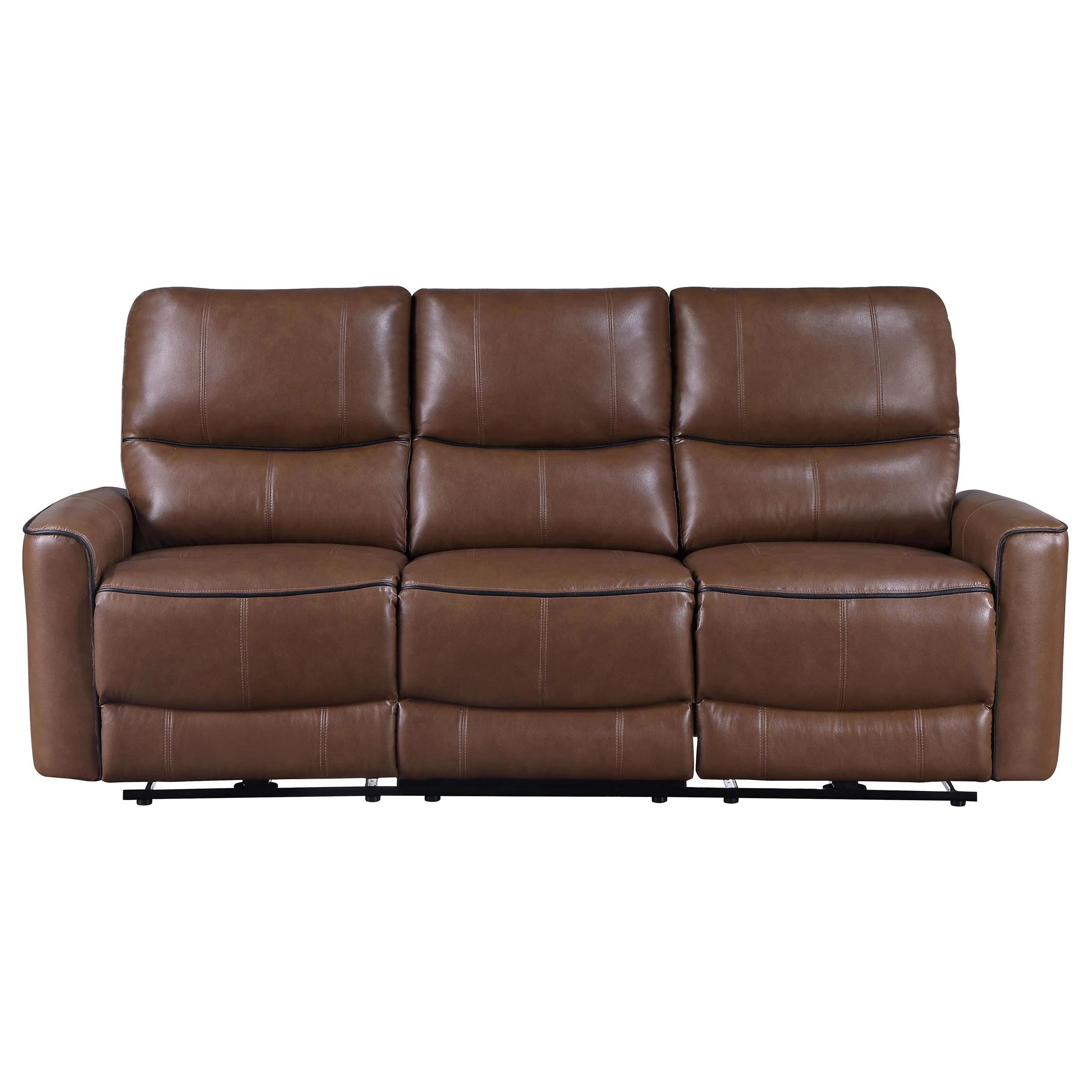 Coaster Furniture Greenfield 610264P Upholstered Power Reclining Sofa - Saddle Brown - Image 3