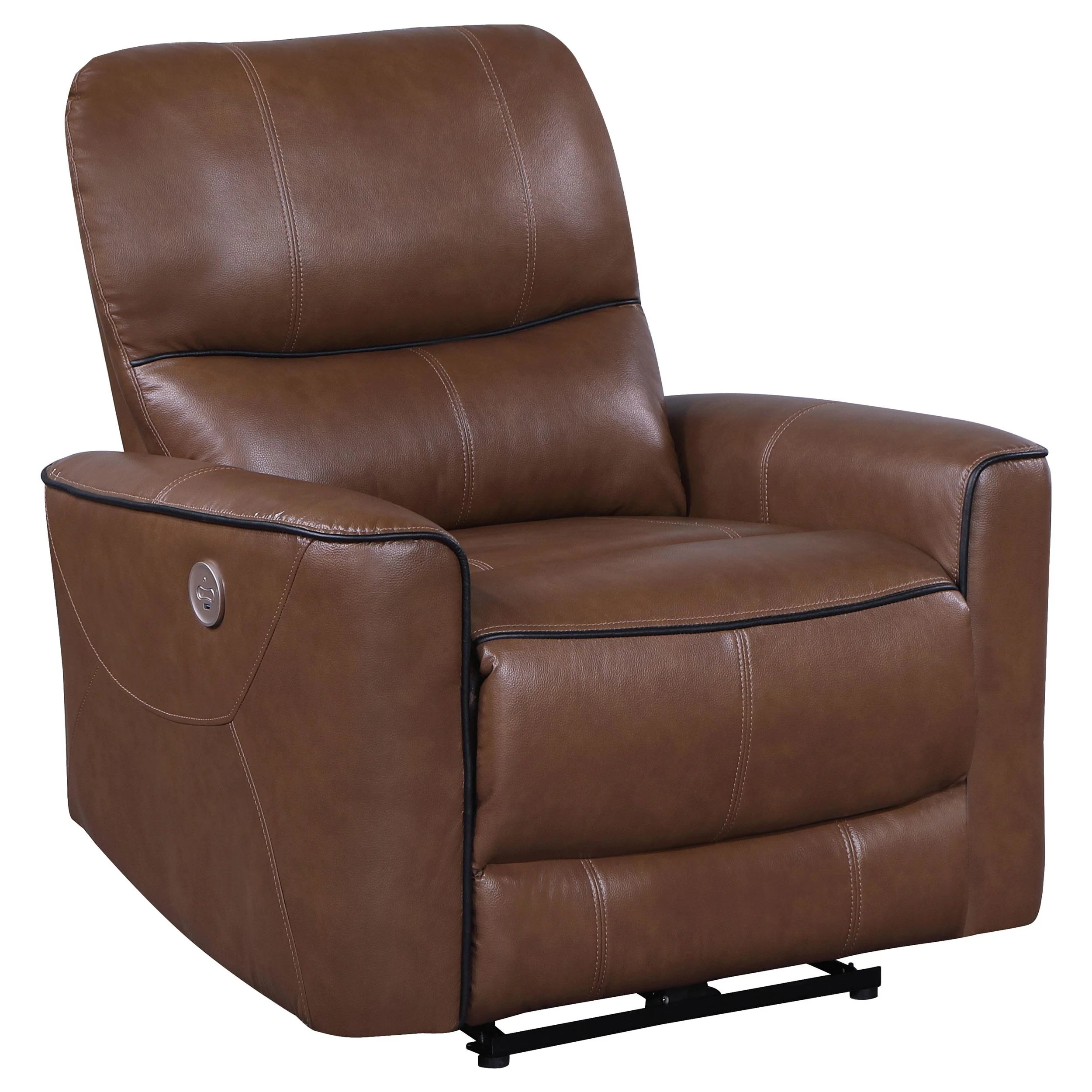 Coaster Furniture Greenfield 610266P Upholstered Power Recliner Chair – Saddle Brown