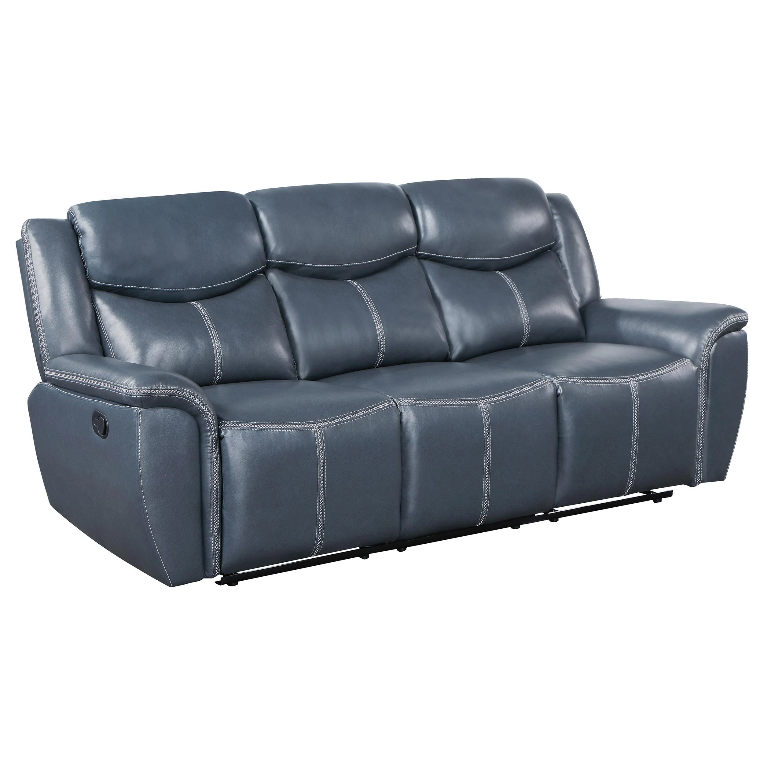Coaster Furniture Sloane 610271 Upholstered Padded Arm Reclining Sofa – Blue