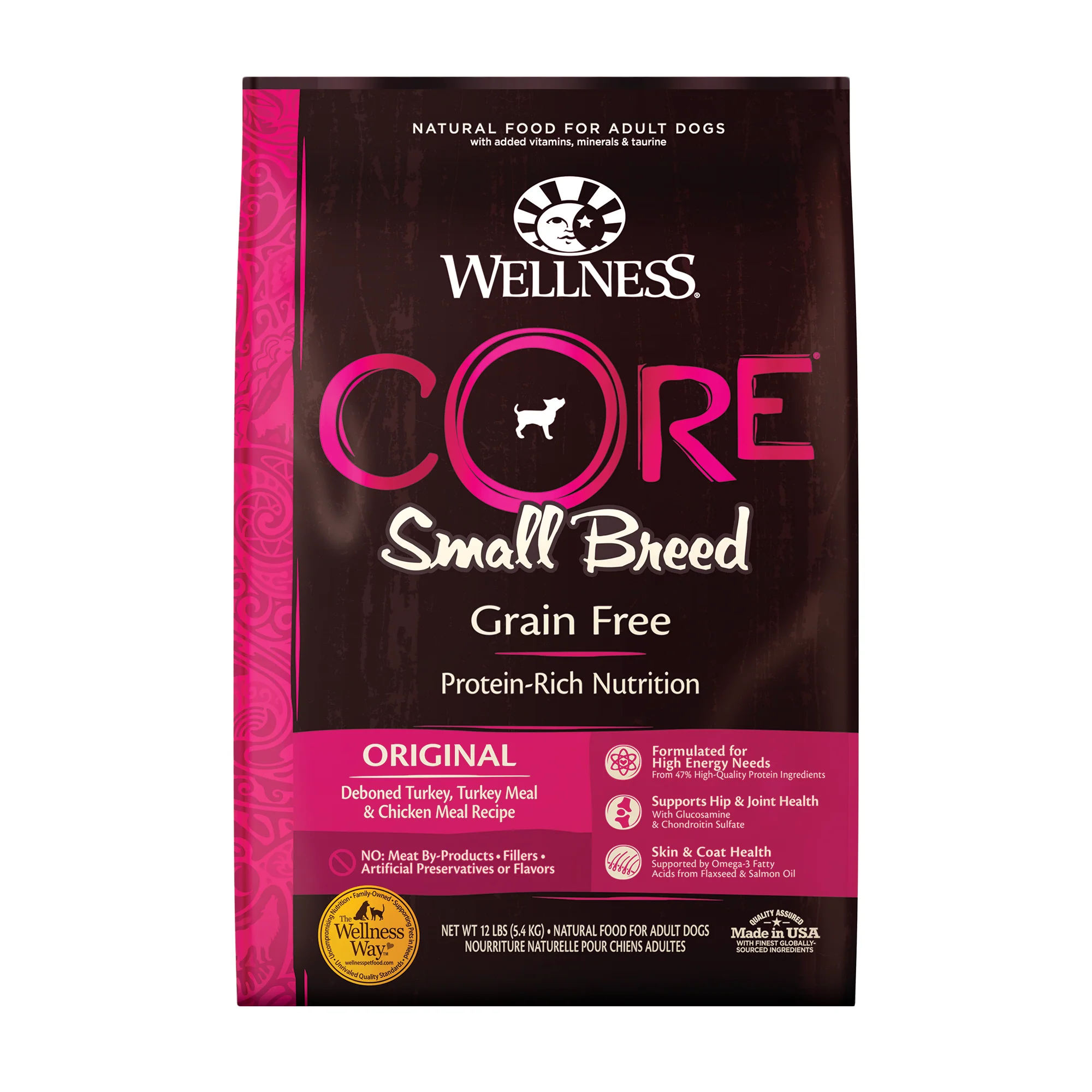 Wellness CORE Natural Grain Free Dry Dog Food Small Breed 12lb Bag - Image 1