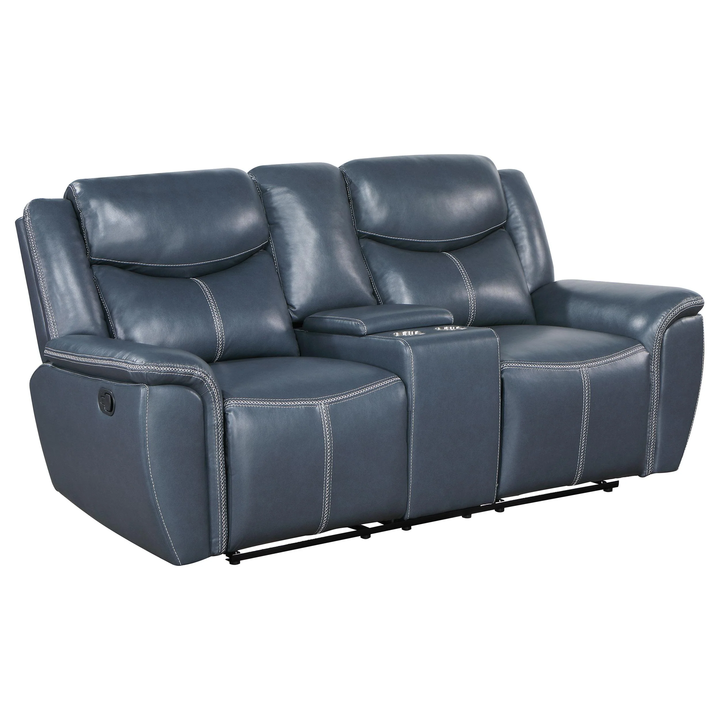 Coaster Furniture Sloane 610272 Upholstered Padded Arm Reclining Loveseat – Blue