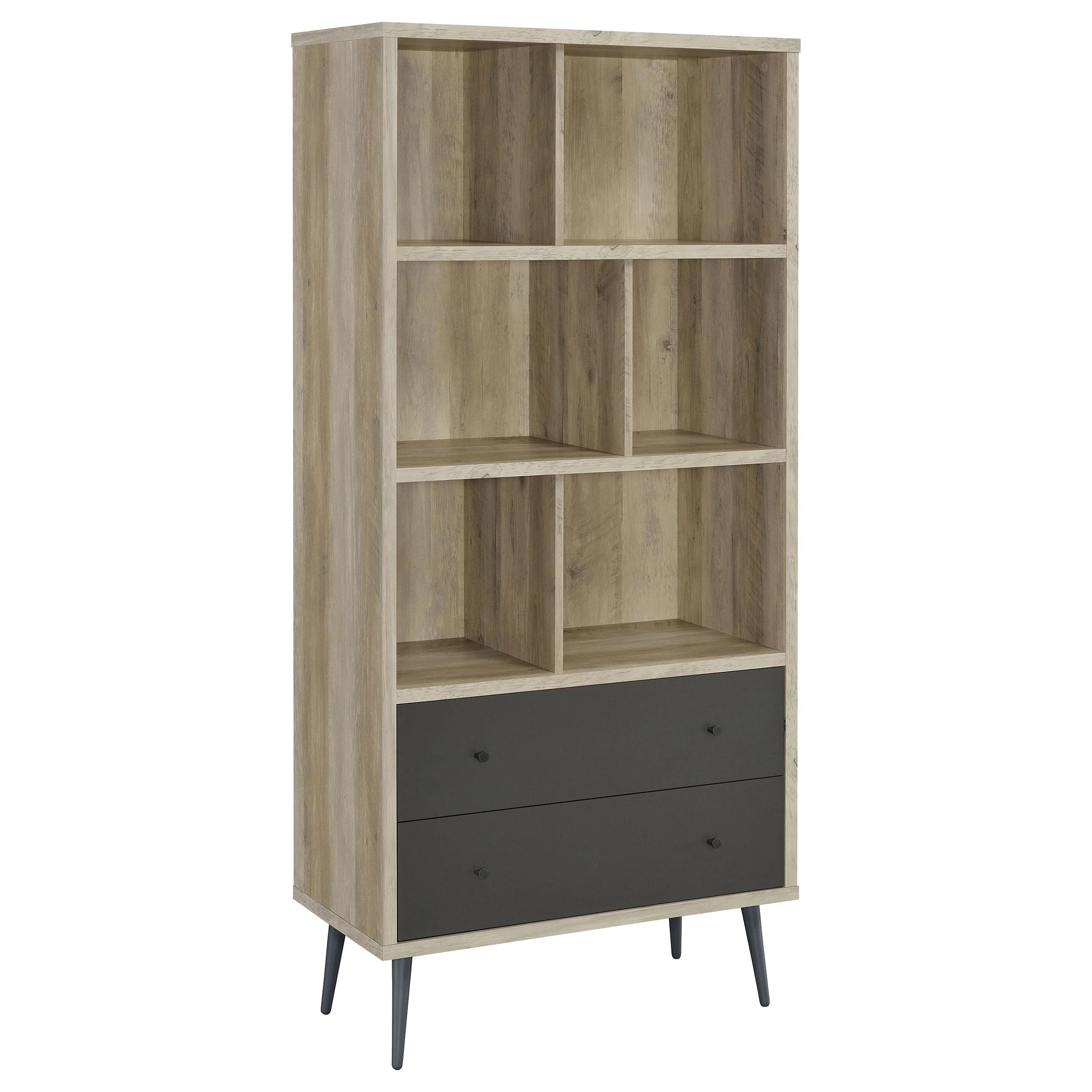 Coaster Furniture Maeve 801923 70-inch 3-shelf Bookcase with Drawers - Distressed Pine - Image 1
