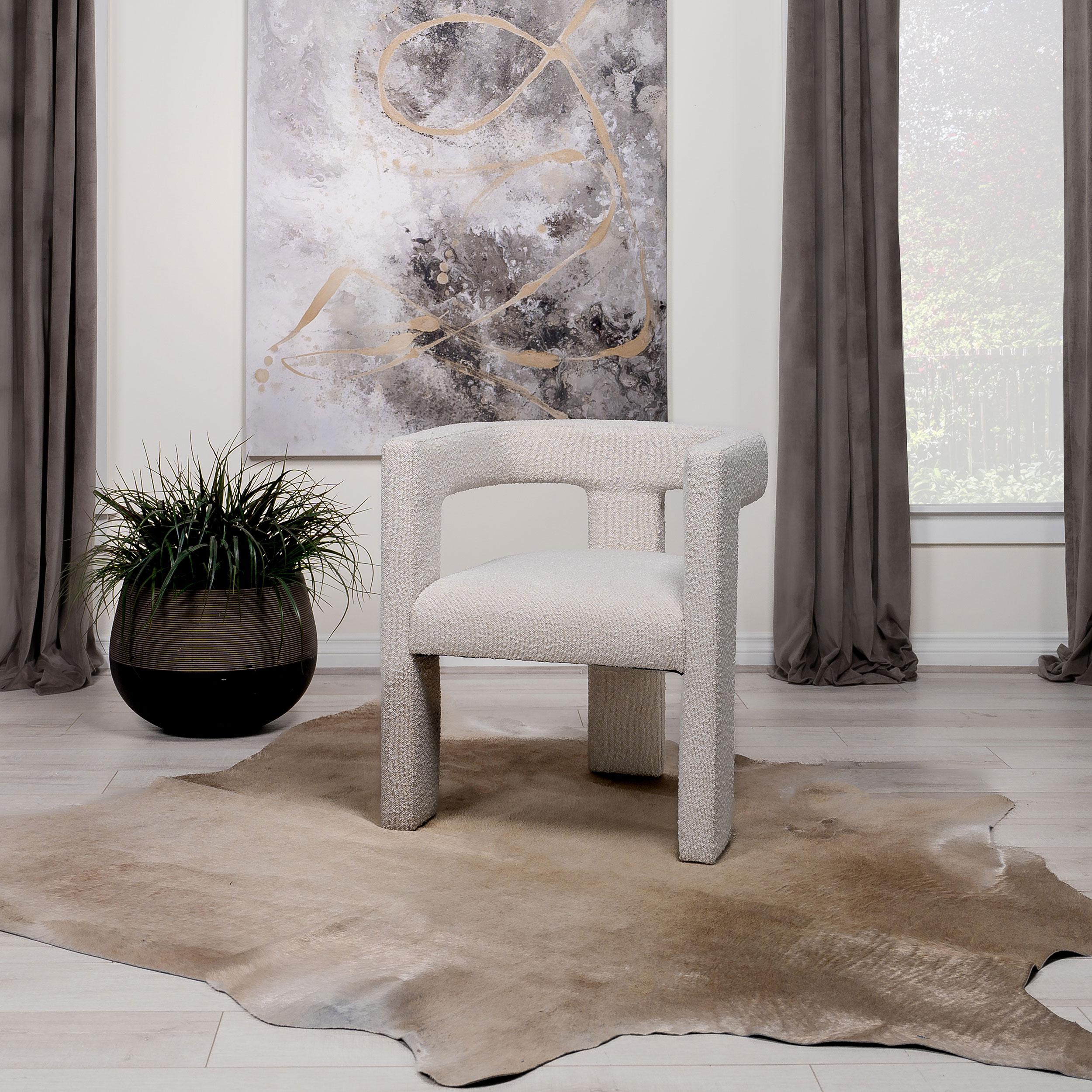 Coaster Furniture Petra 902881 Boucle Upholstered Accent Side Chair - White - Image 2
