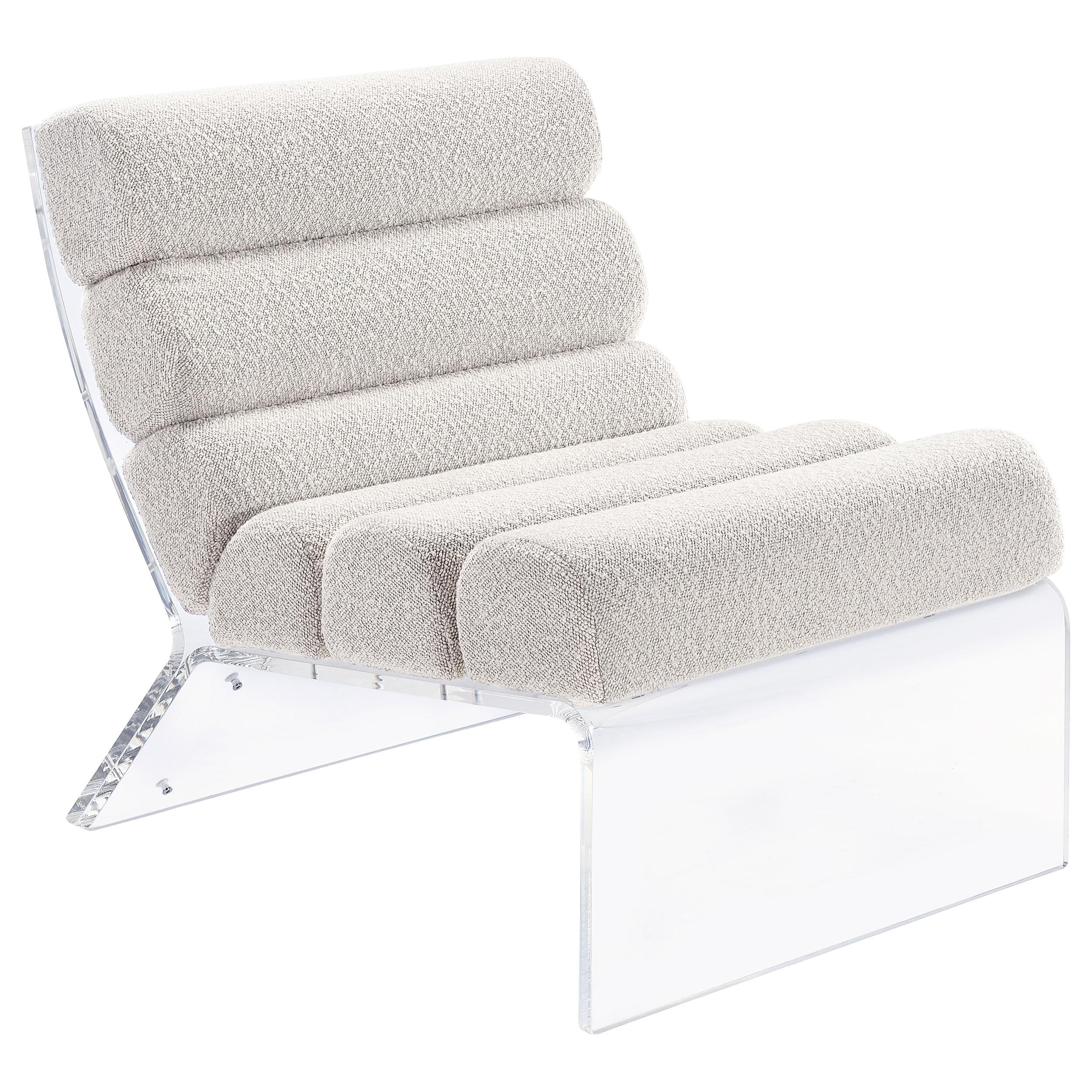 Coaster Furniture Serreta 903161 Boucle Upholstered Armless Acrylic Chair - Ivory - Image 1