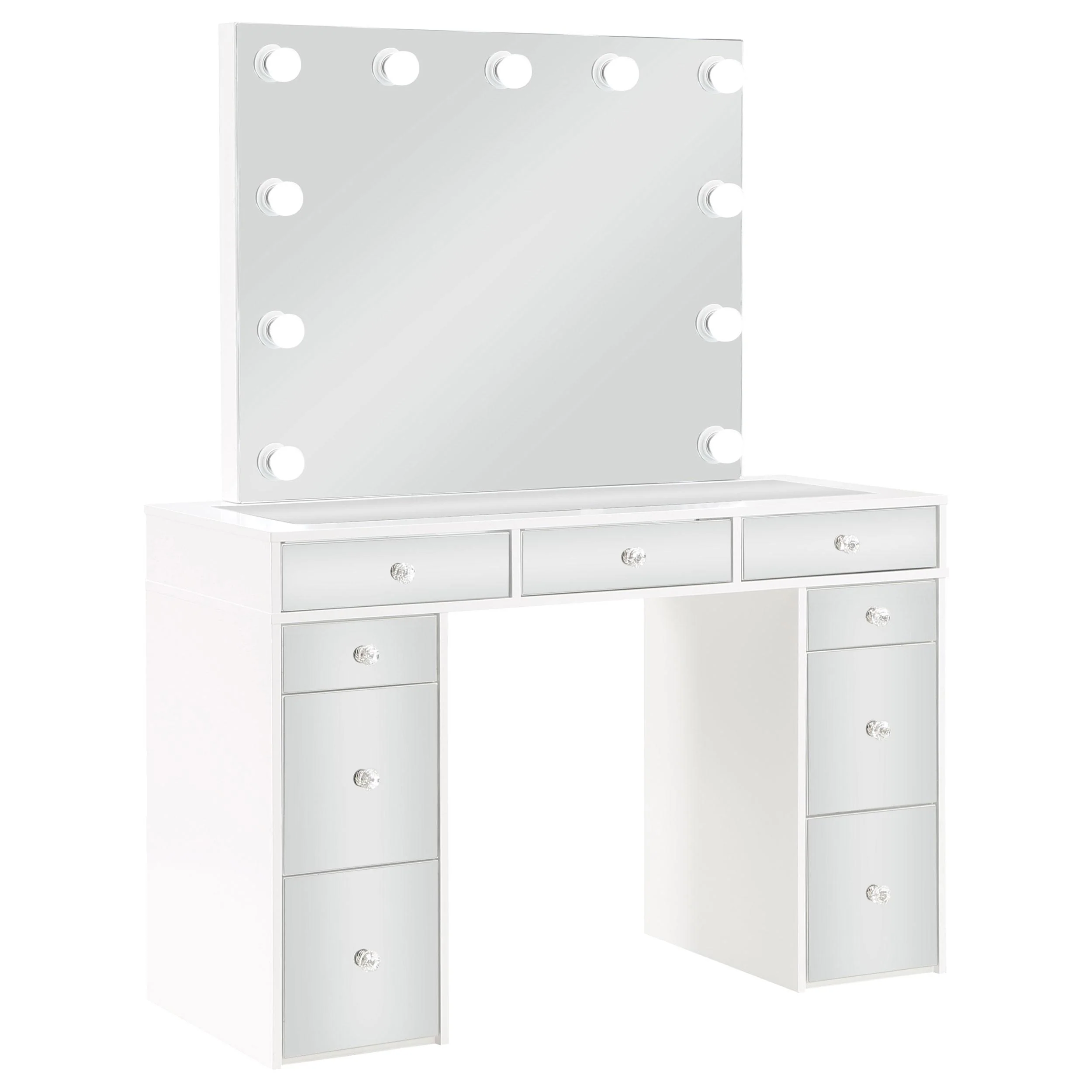 Coaster Furniture Regina 930245 Makeup Vanity Table Set with Lighting - White - Image 3