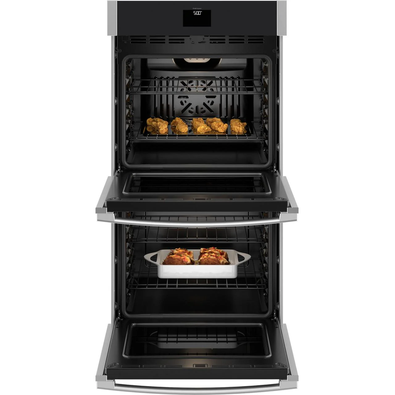 GE 27-inch Built-in Double Wall Oven with True European Convection Technology JKD5000SVSS - Image 2