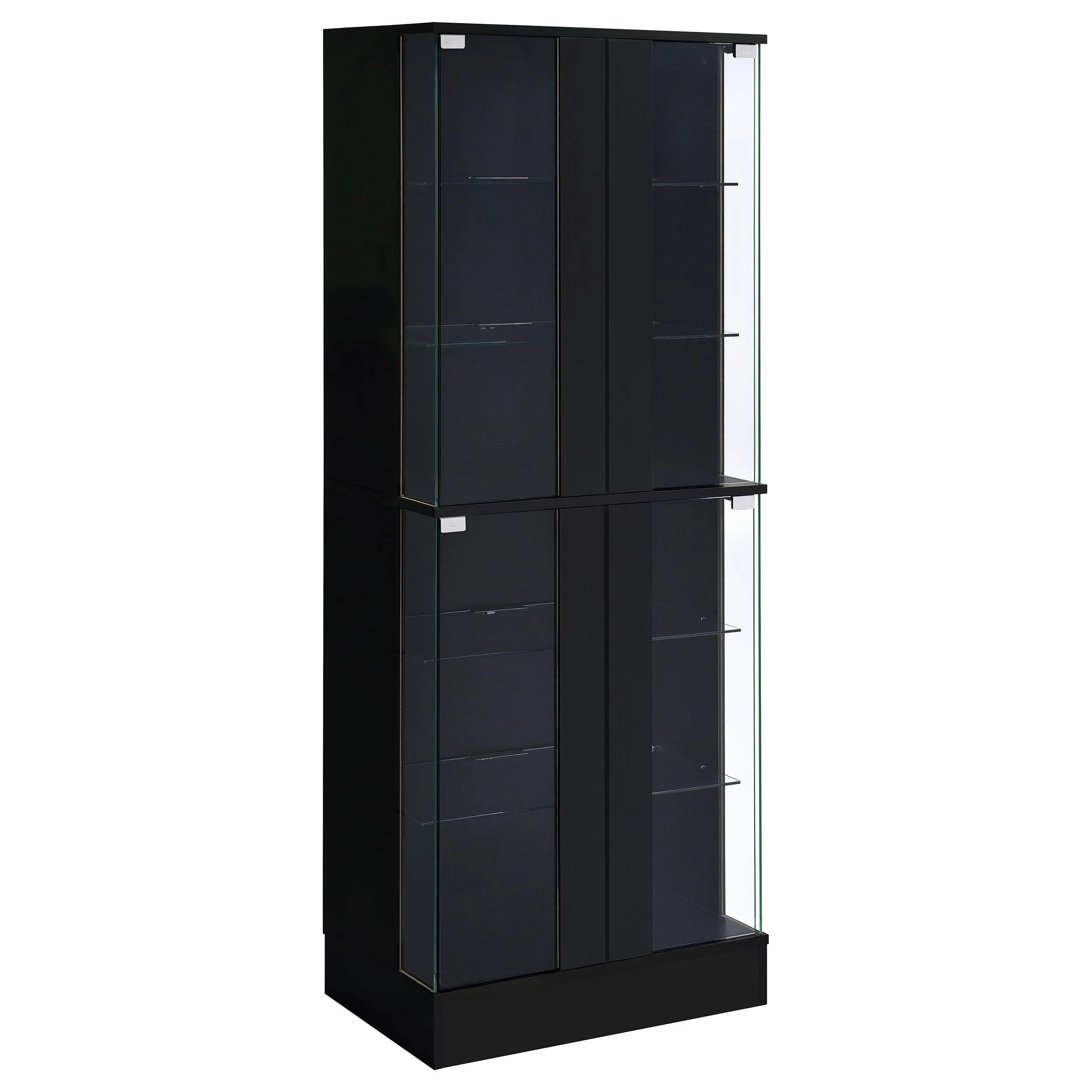 Coaster Furniture Cabra 950398 4-door LED Curio Display Cabinet – Black High Gloss