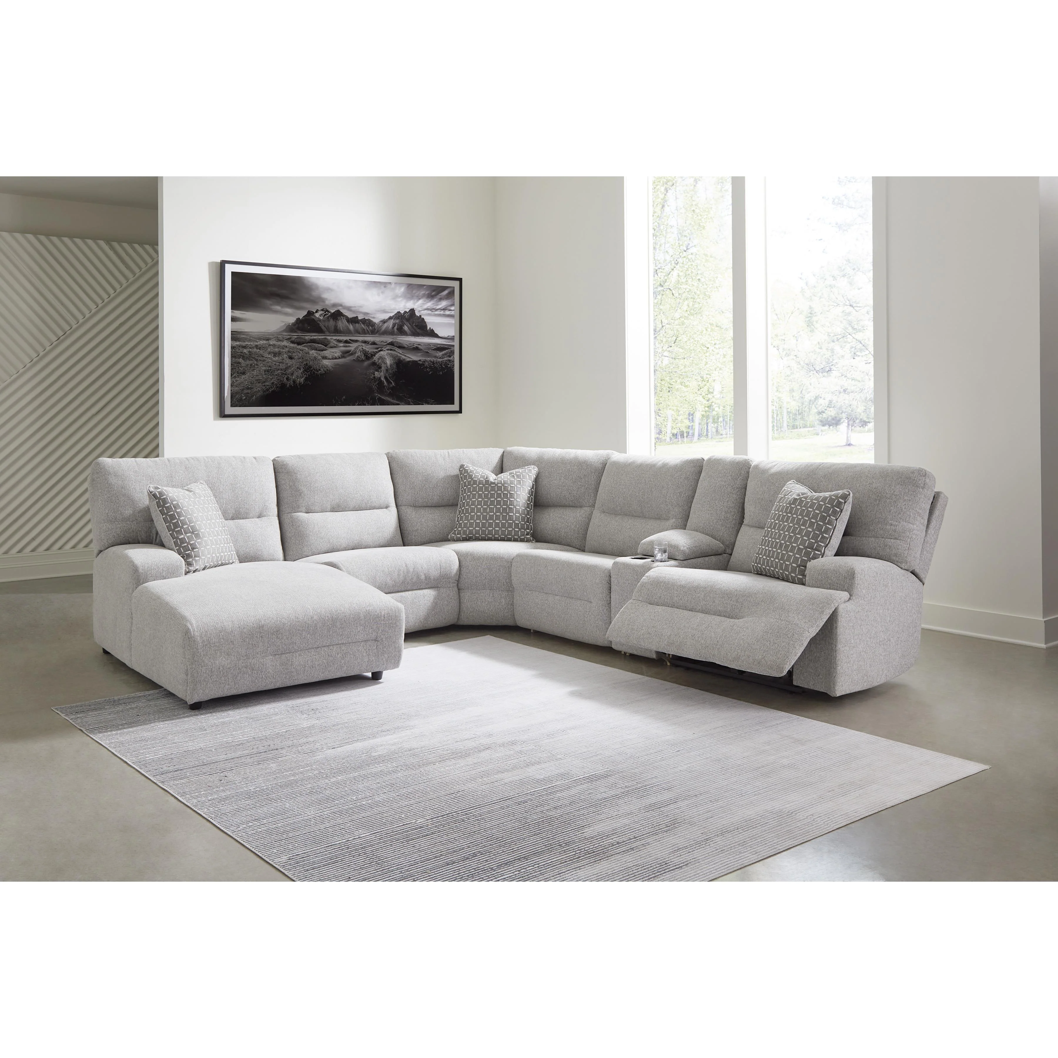 Signature Design by Ashley Acklen Place 93605S2 6 pc Power Reclining Sectional with Chaise - Image 2