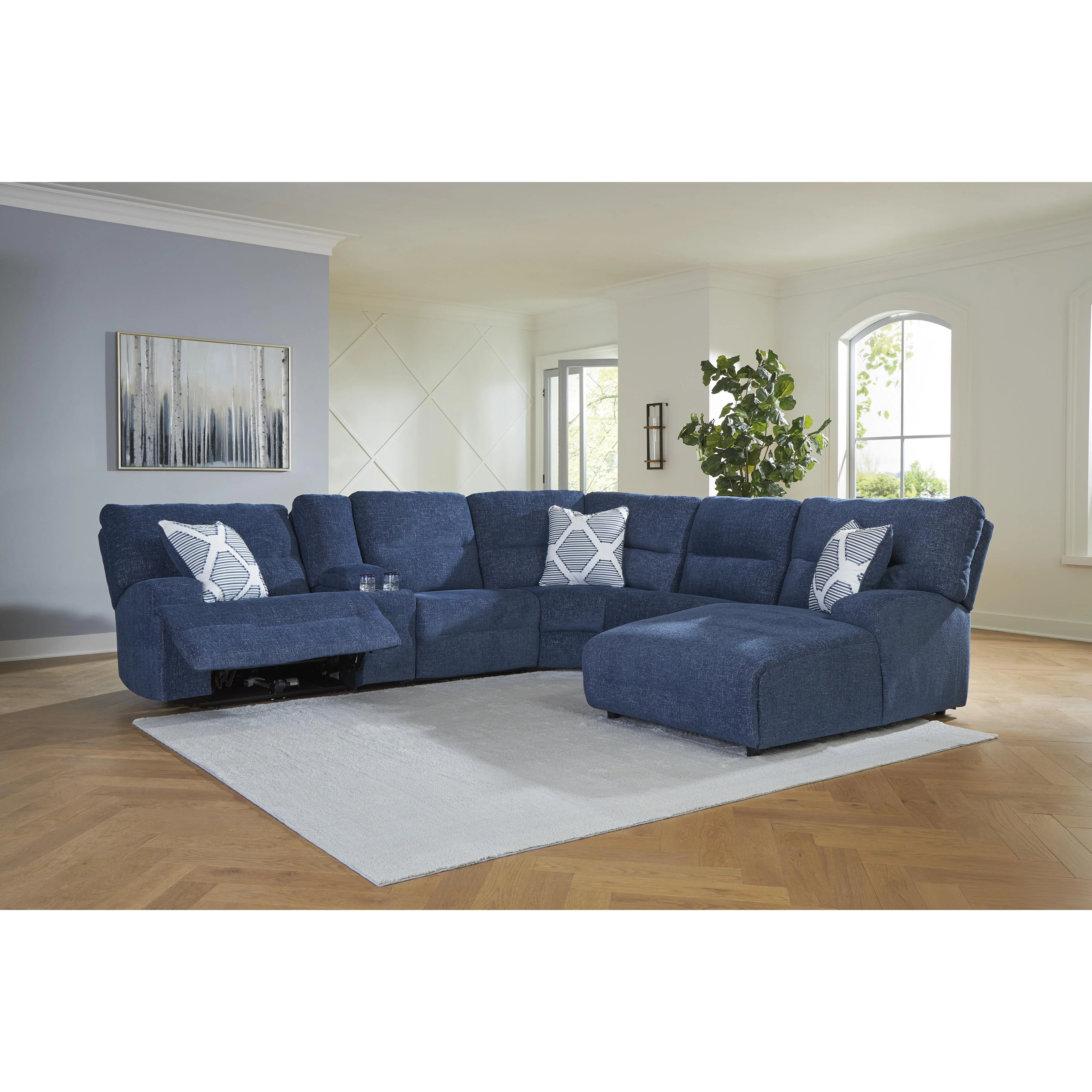 Signature Design by Ashley Acklen Place 93607S1 6 pc Power Reclining Sectional with Chaise - Image 2