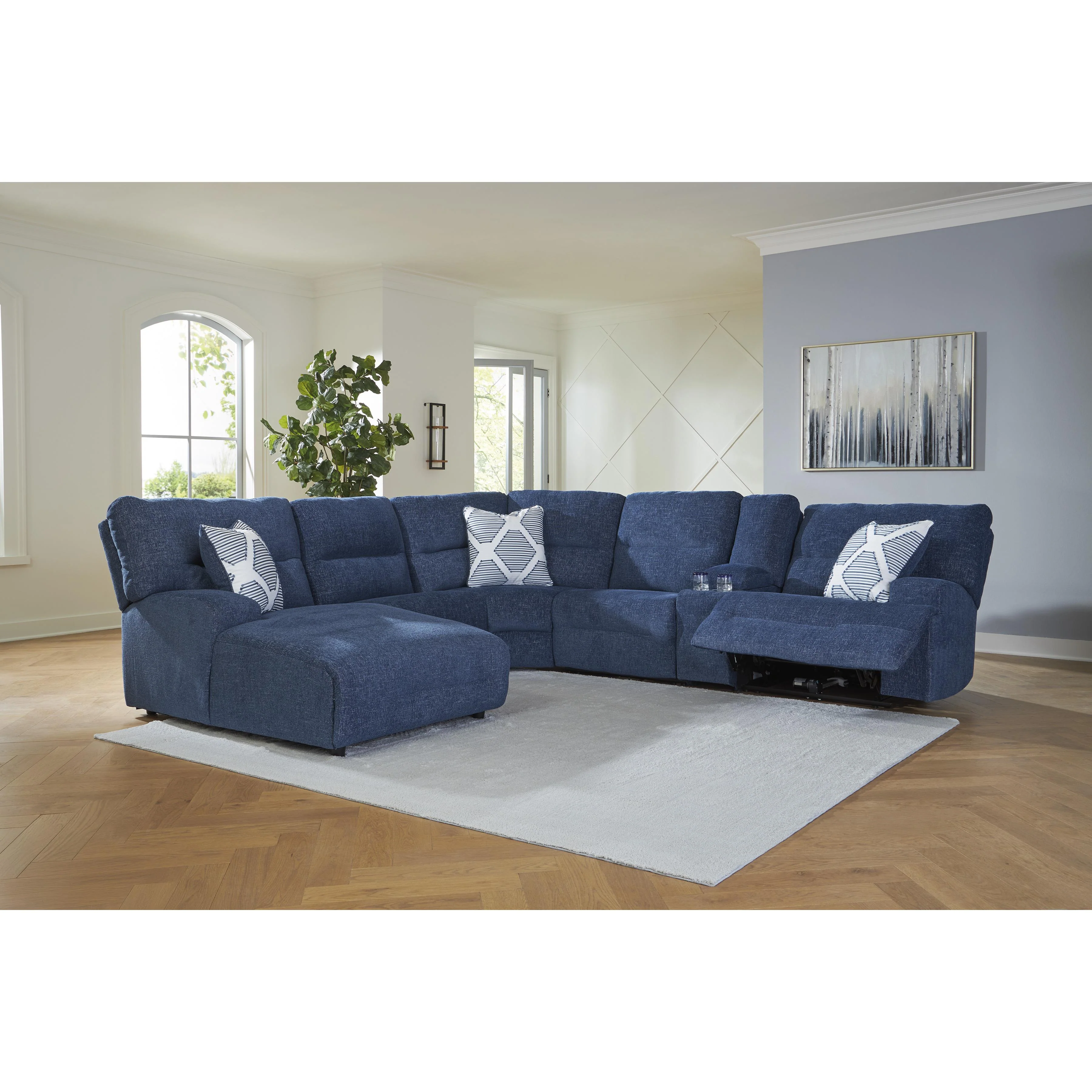 Signature Design by Ashley Acklen Place 93607S2 6 pc Power Reclining Sectional with Chaise - Image 2
