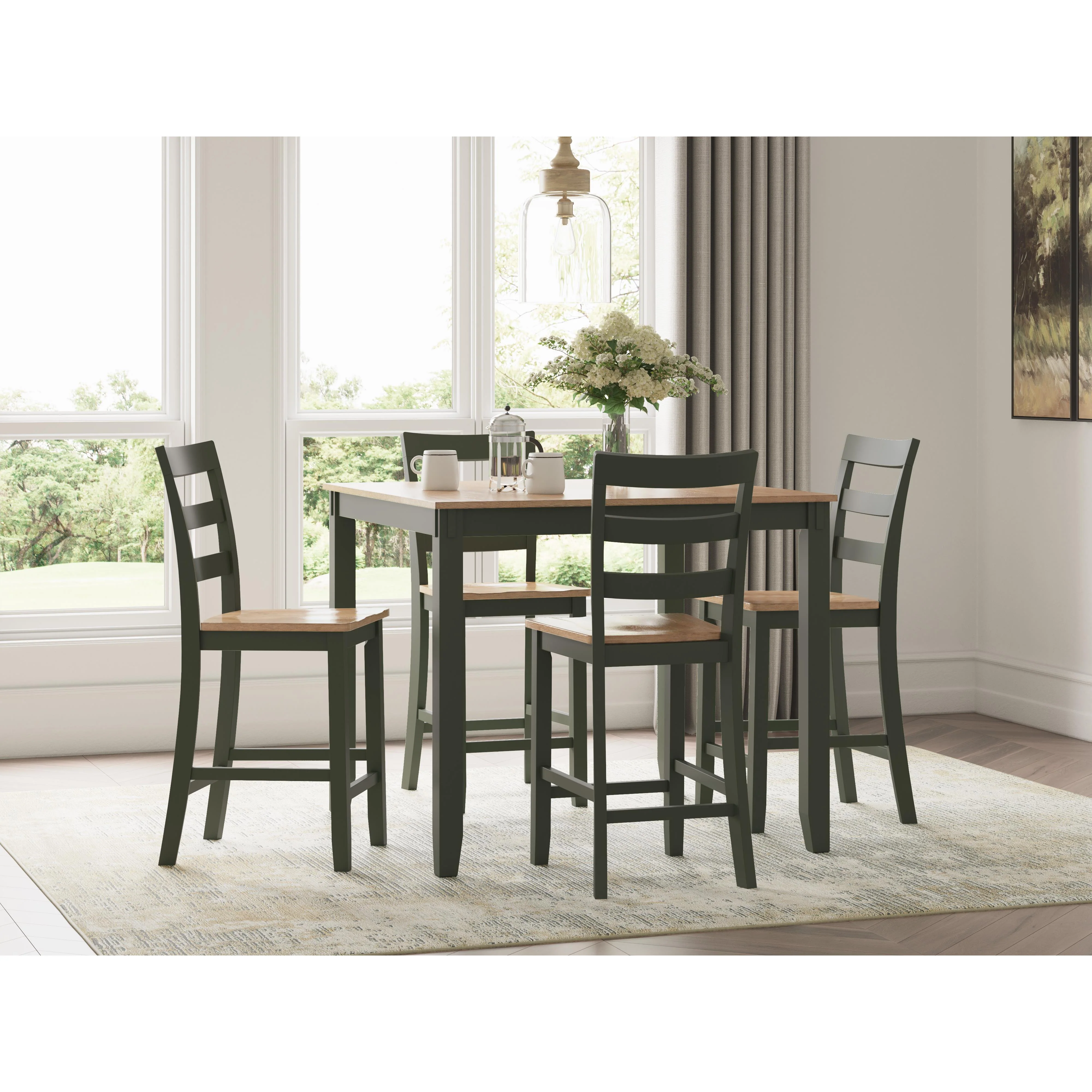 Signature Design by Ashley Gesthaven D401-223 Dining Room Counter Table Set - Image 3