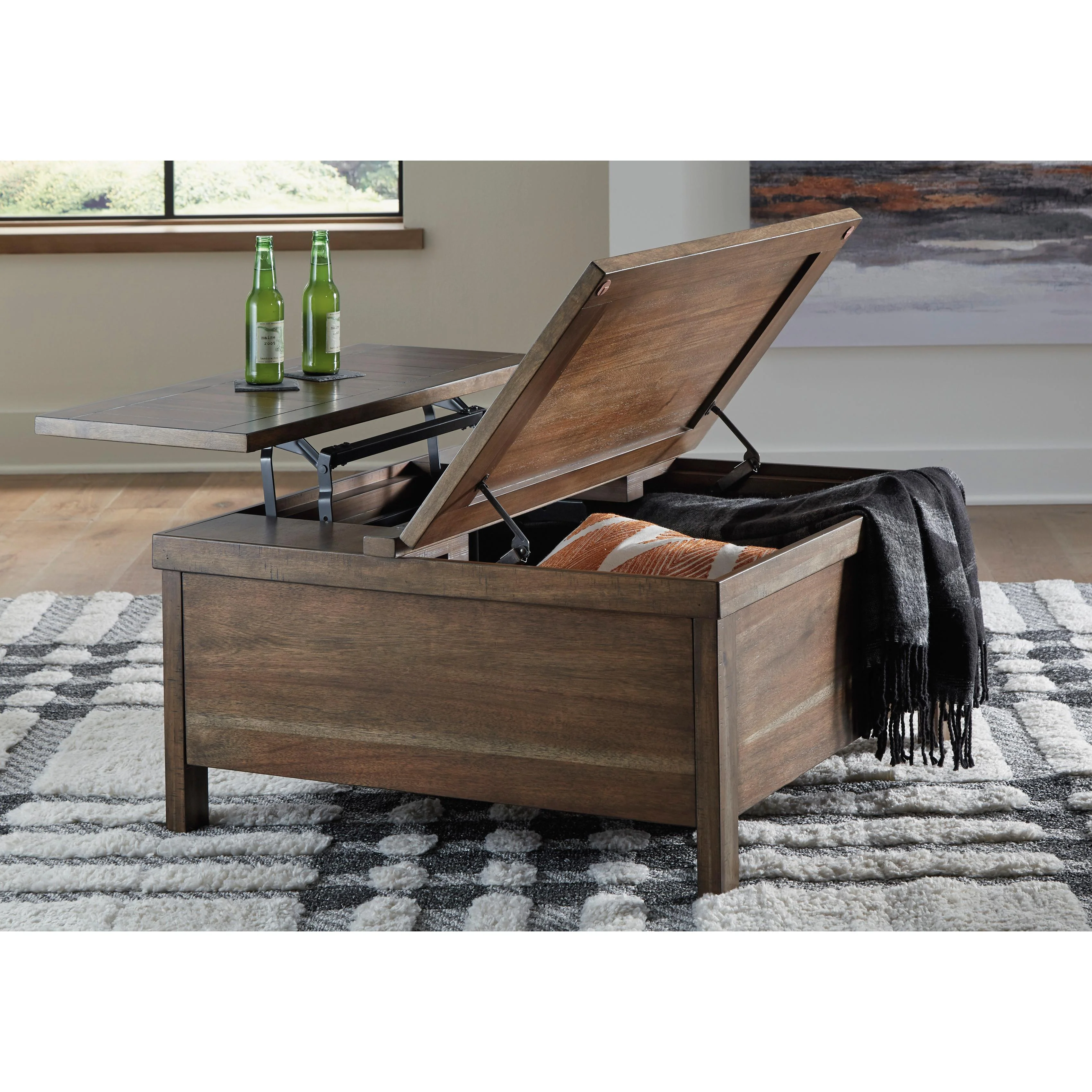 Signature Design by Ashley Moriville T731T2 Lift-top Coffee Table and 2 Chairside End Tables - Image 3