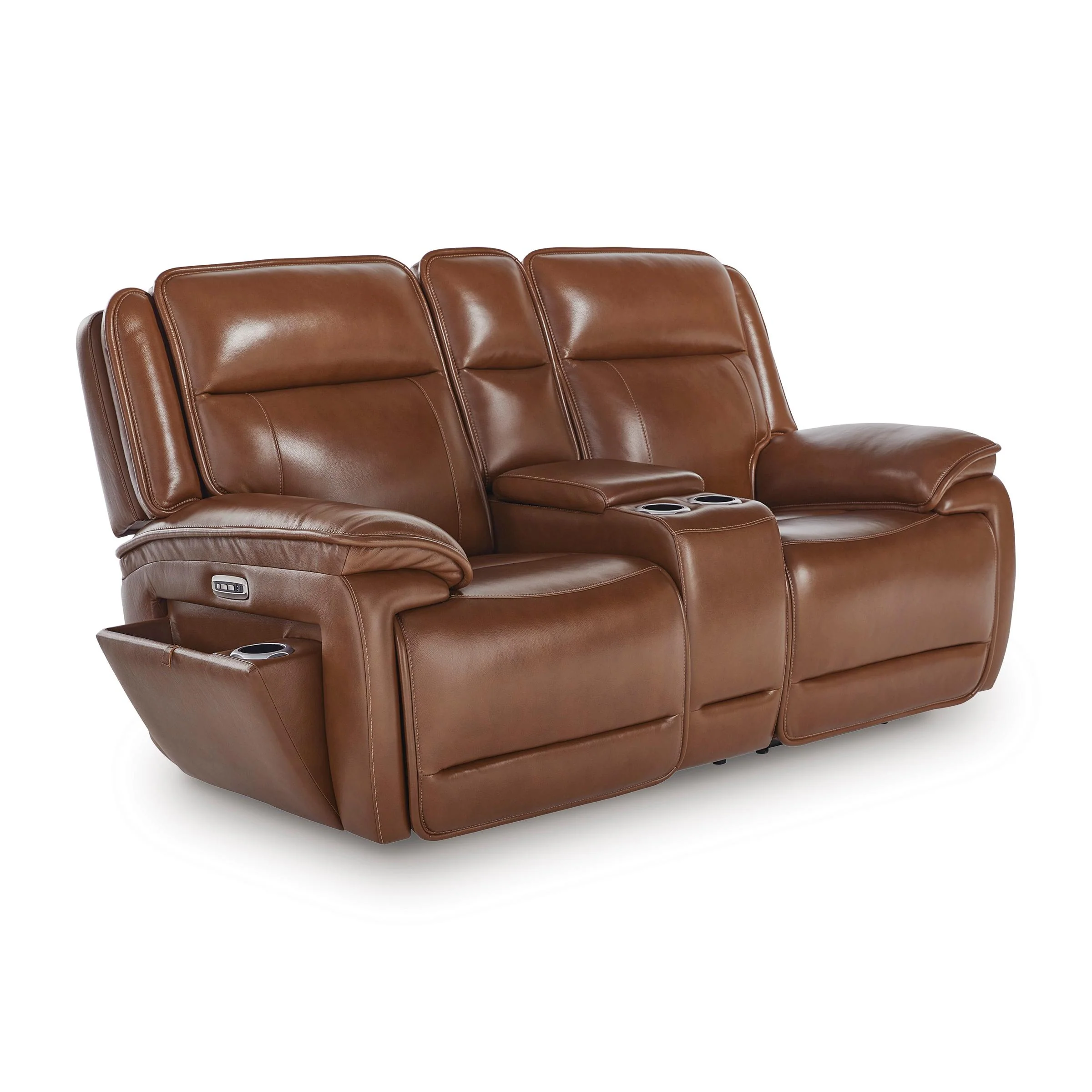 Signature Design by Ashley Healy Pier U1120418 Power Reclining Loveseat with Console and Adjustable Headrest - Image 1
